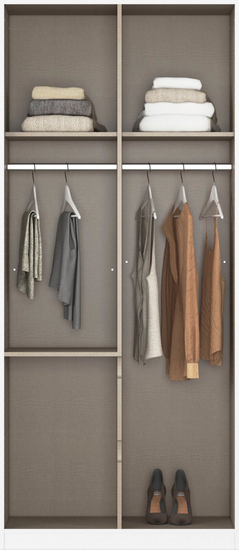 rauch Drehtürenschrank »Mainz mit Passepartout« optional mit Beleuchtung, Außentüren mit Push-to-Open Funktion