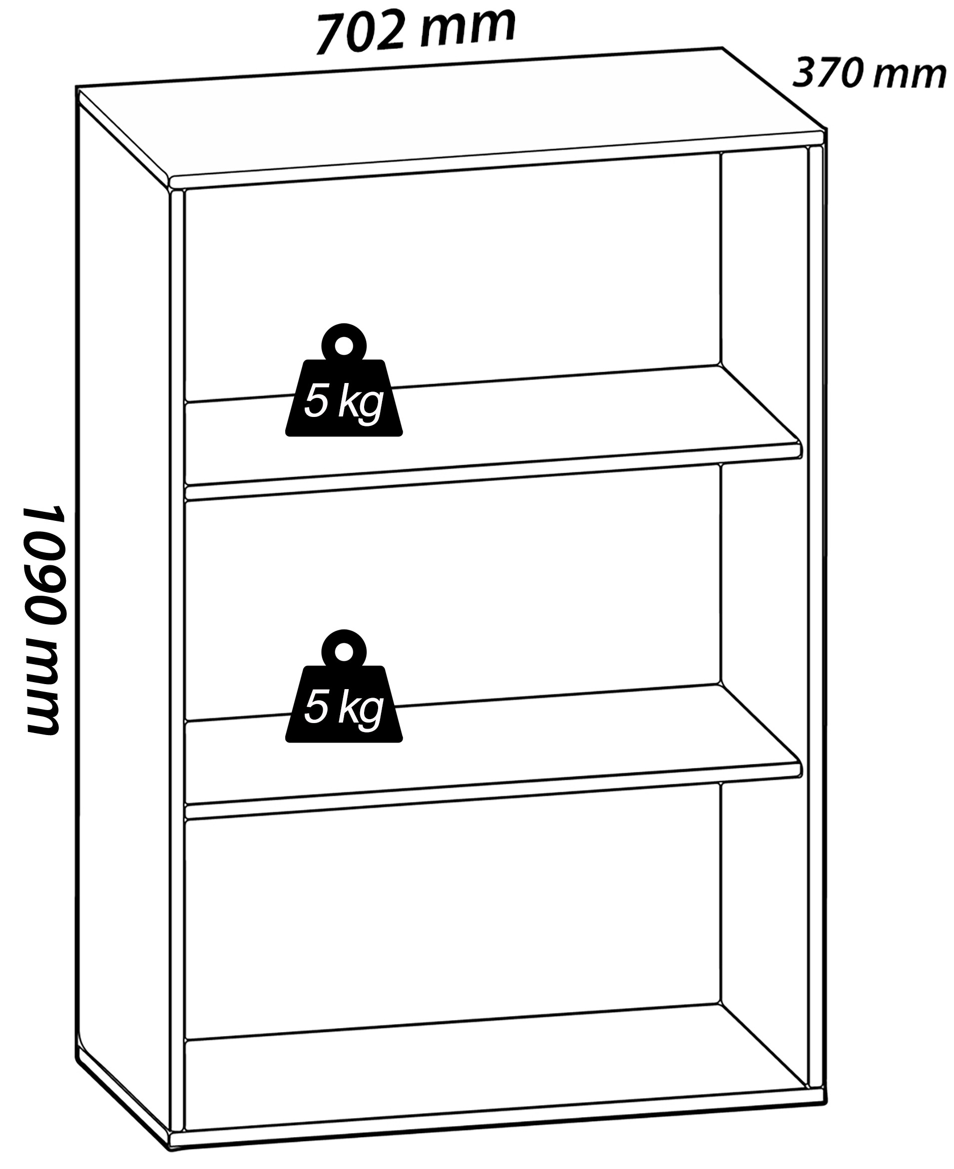 VCM Aktenregal »Holz Büro Regal Bücher Ordner Aktenregal Lona 3f«