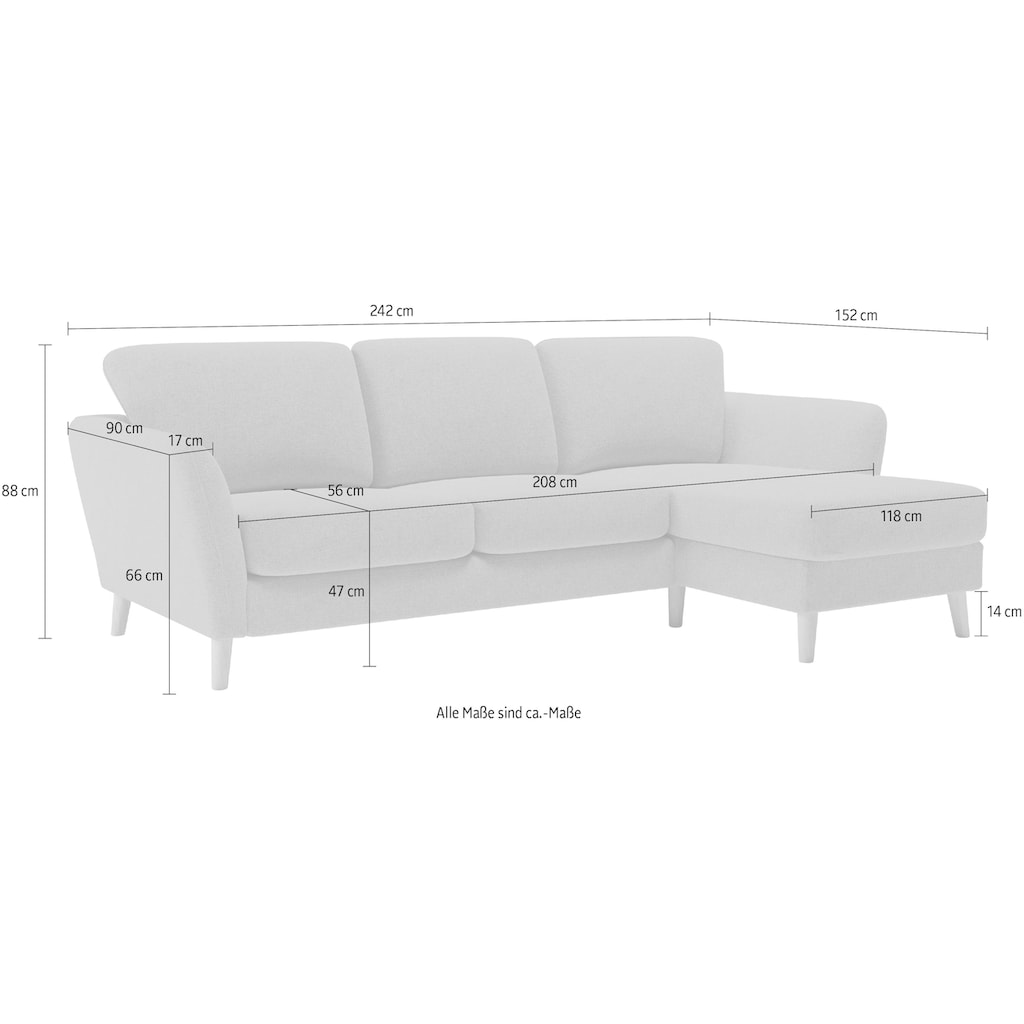 Home affaire Ecksofa »MARSEILLE (242/152cm),L-Form, Rec. rechts/links«