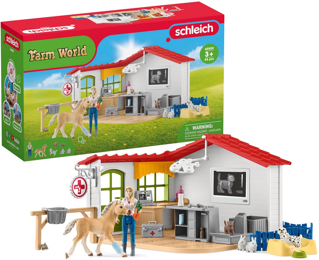 Schleich® Spielwelt »FARM WORLD, Tierarzt-Praxis mit Haustieren (42502)«, Made in Europe