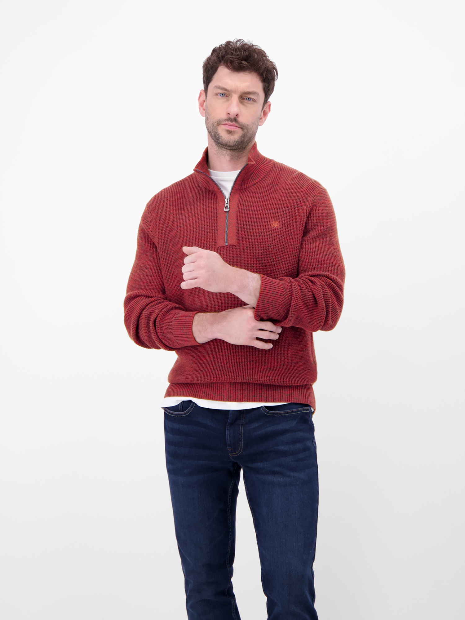LERROS Strickpullover »Herren Troyer in Twist-Struktur«