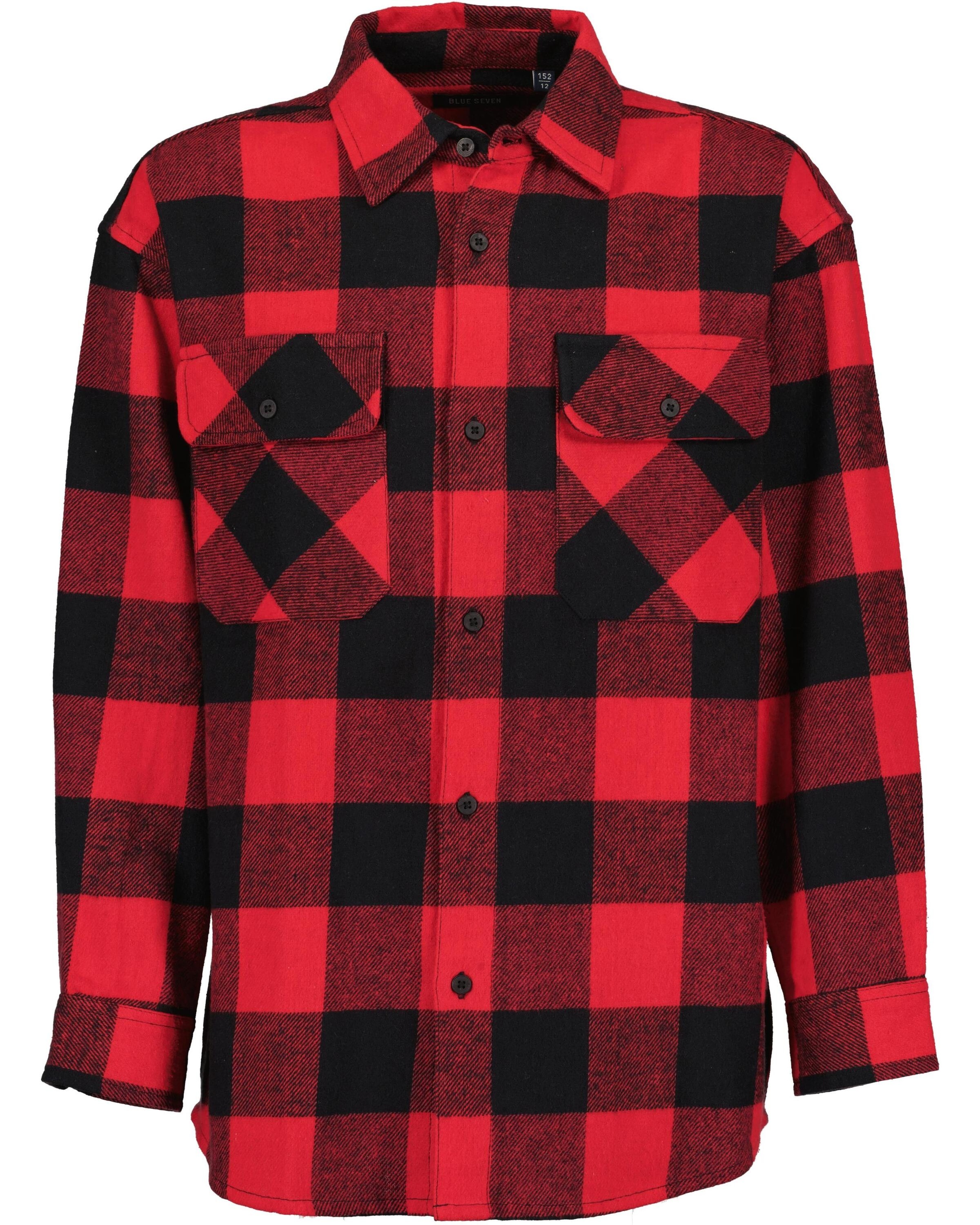Blue Seven Langarmhemd »Teenager Jungen Flanell-Hemd STREET« 1 Stk. tlg. in rot, Größe 176