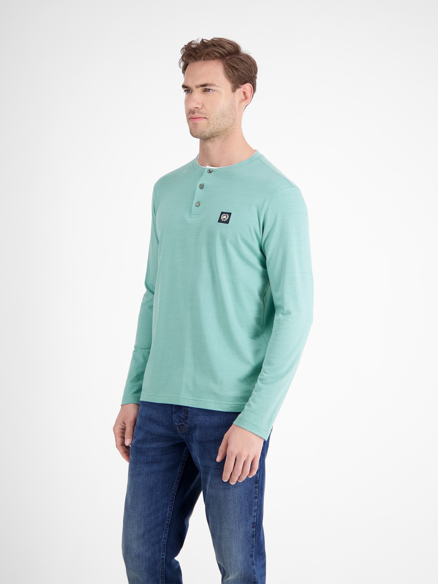 LERROS Sweatshirt »LERROS Serafino-Langarmshirt für Herren«