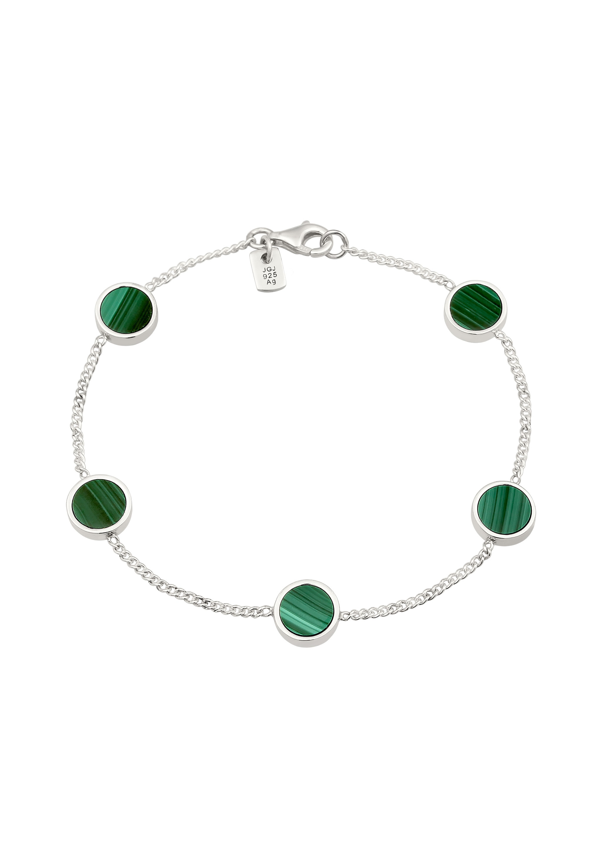 Kuzzoi Armkette »Armband Plättchen Malachit Grün 925 Sterling Silber«