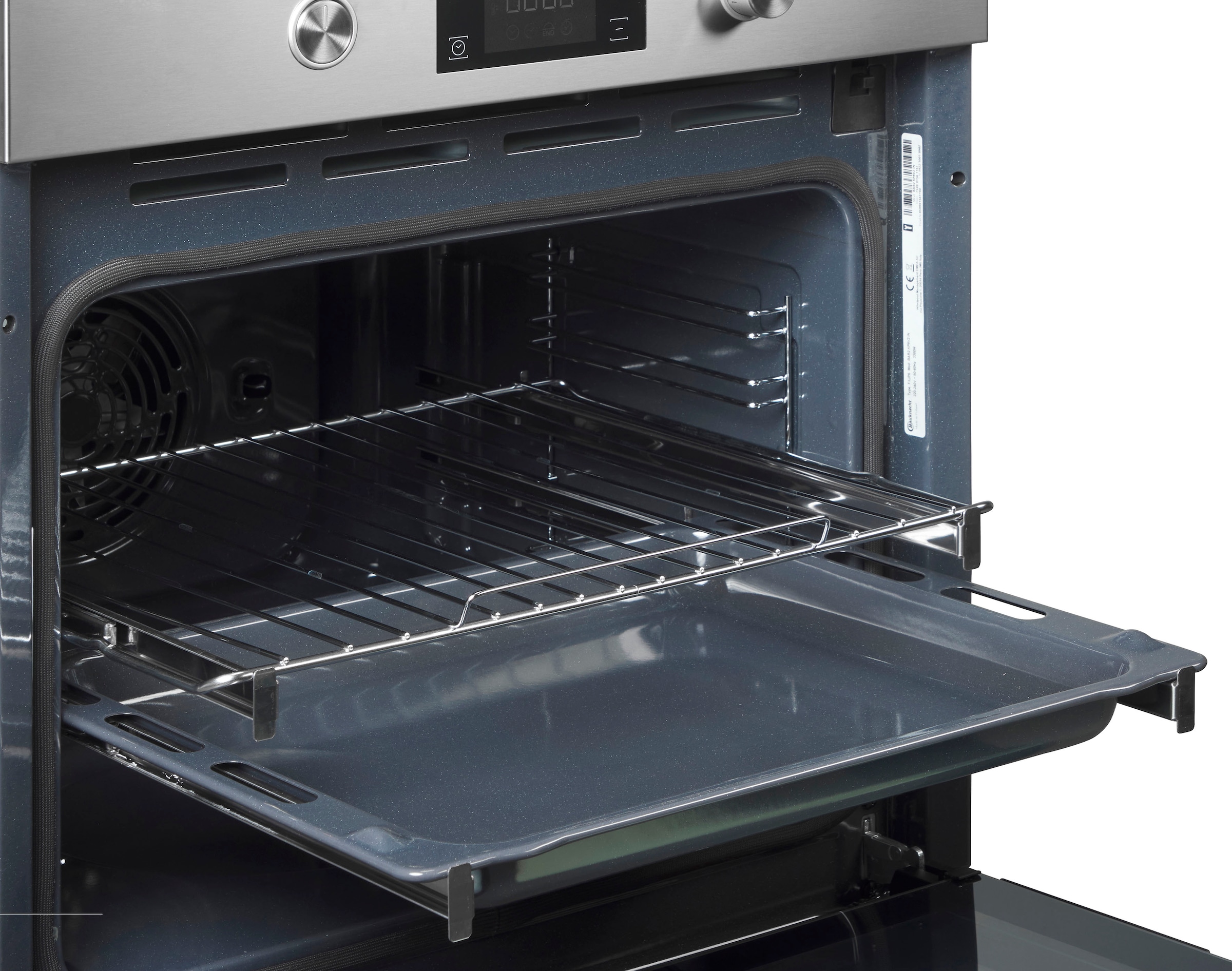 BAUKNECHT Backofen-Set »BAR2 KP8V2 IN«, mit 2-fach-Teleskopauszug, Pyrolyse-Selbstreinigung, PowerHeißluft
