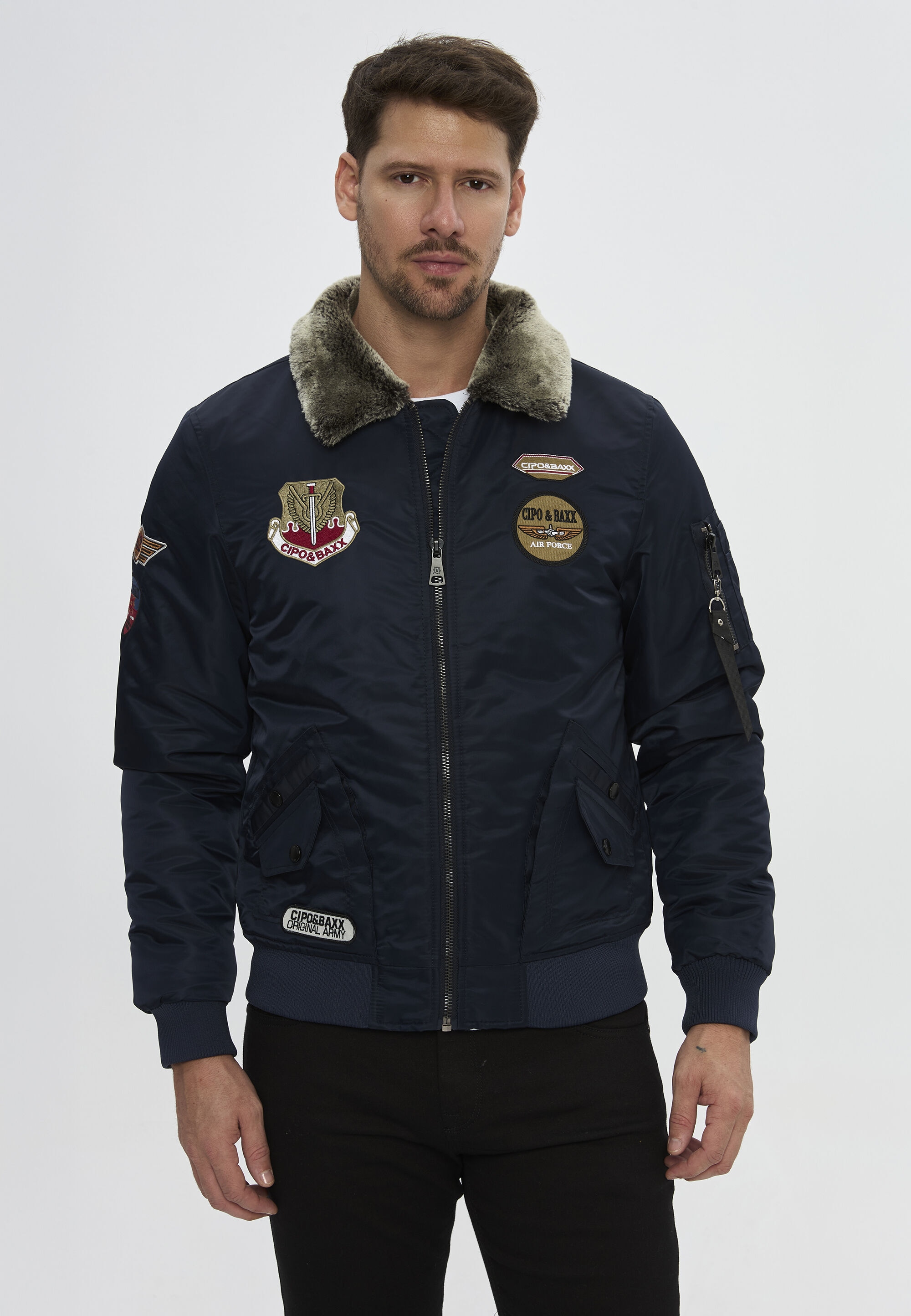Cipo & Baxx Winterjacke »Winterjacke CM232« mit Kapuze