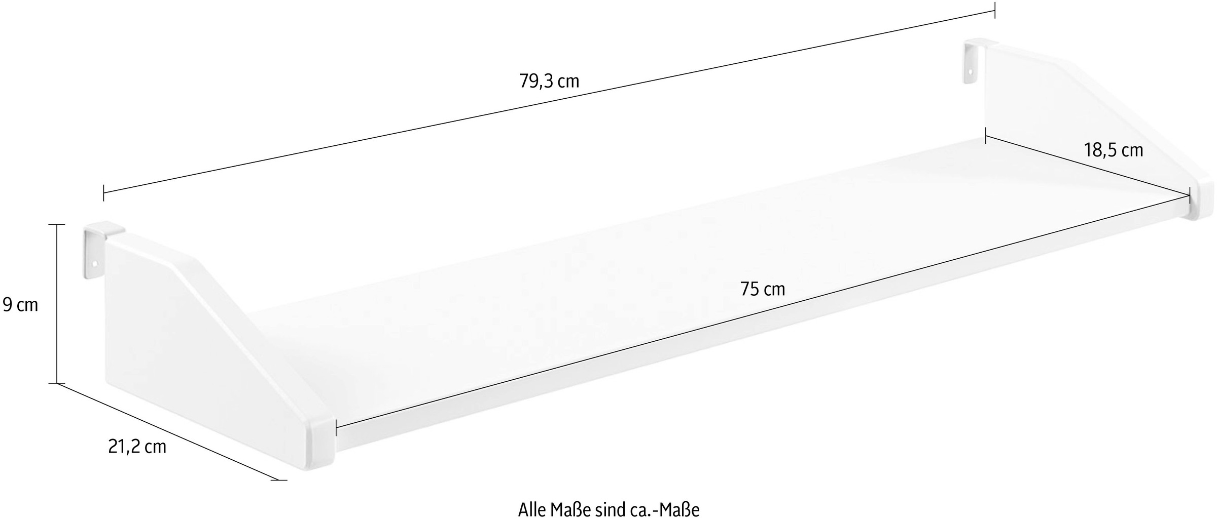 Vipack Kinderregal »Pino, mit 2 Metallhaken, zum Anhängen am Bett«, (B/H/T ca. 79,2x9,3x21,2cm, Kiefer massiv, universell einsetzbar), eine praktische Ergänzung zum Bett, 3 Farben