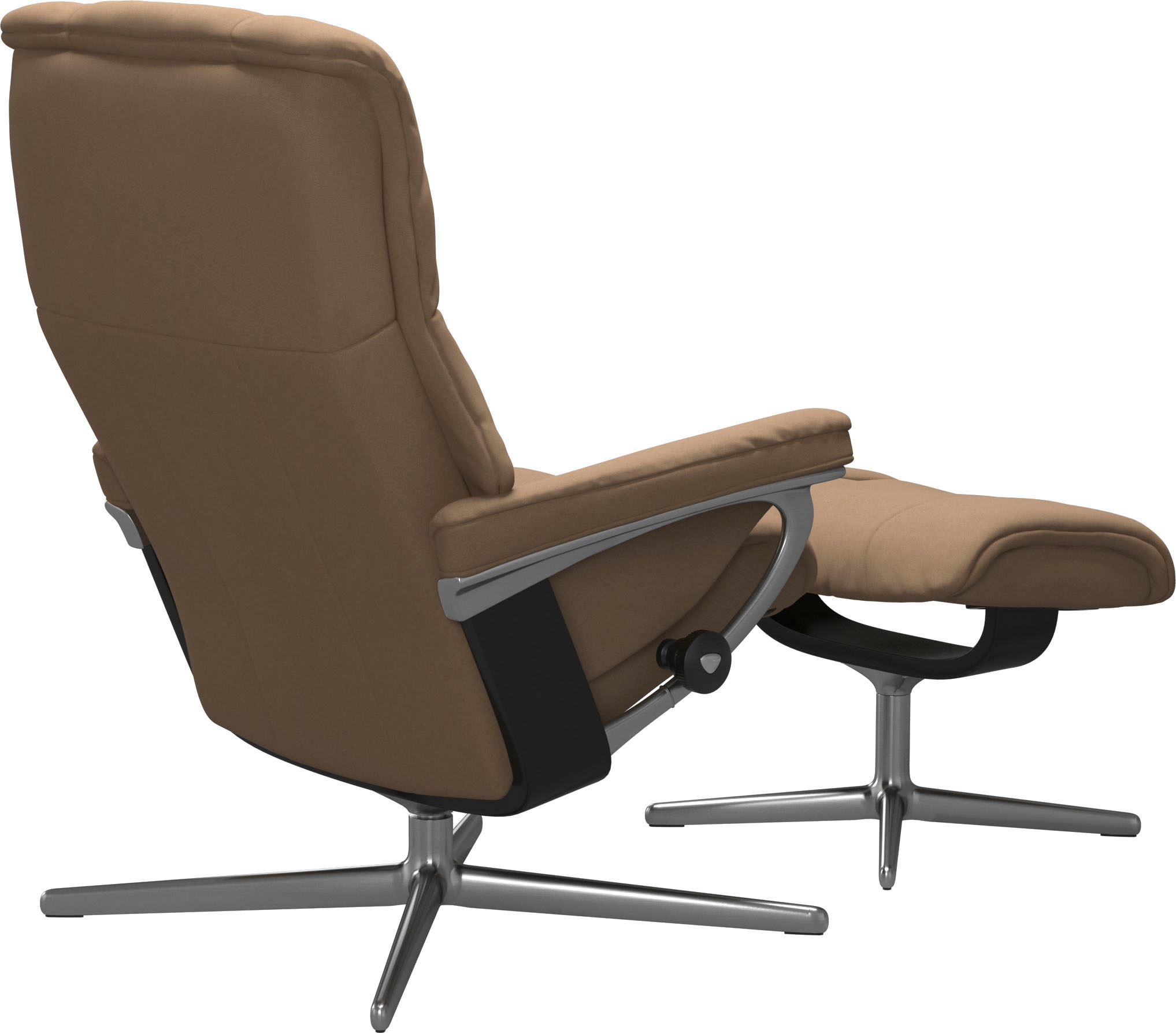 Stressless® Relaxsessel »Mayfair« Set, Relaxsessel mit Hocker,  mit Hocker, mit Cross Base, Größe S, M & L, Holzakzent Schwarz