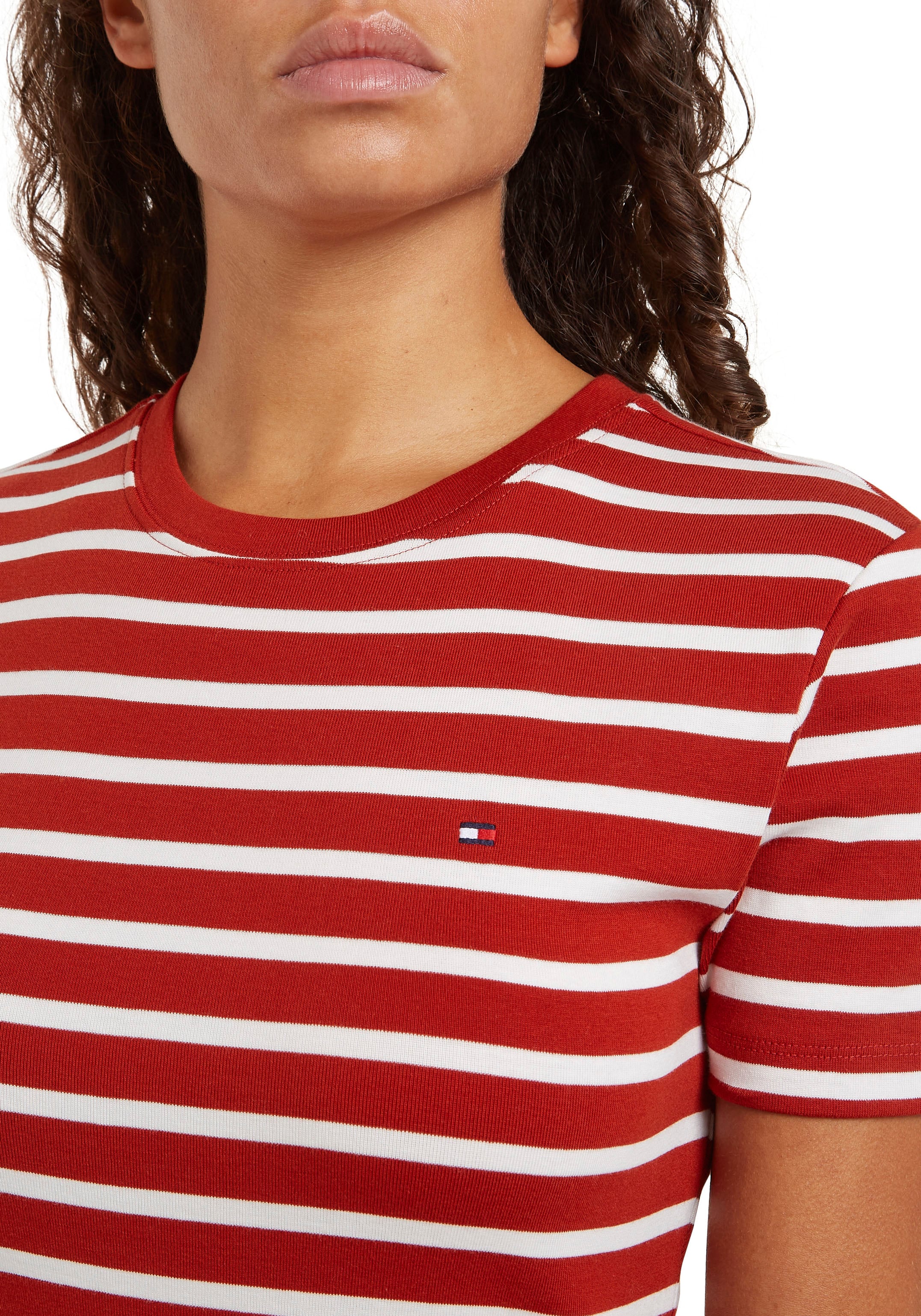 Tommy Hilfiger Shirtkleid »NEW CODY STR SLIM SHORT DRS SS«, mit allover Streifendessin, Logo-Flag