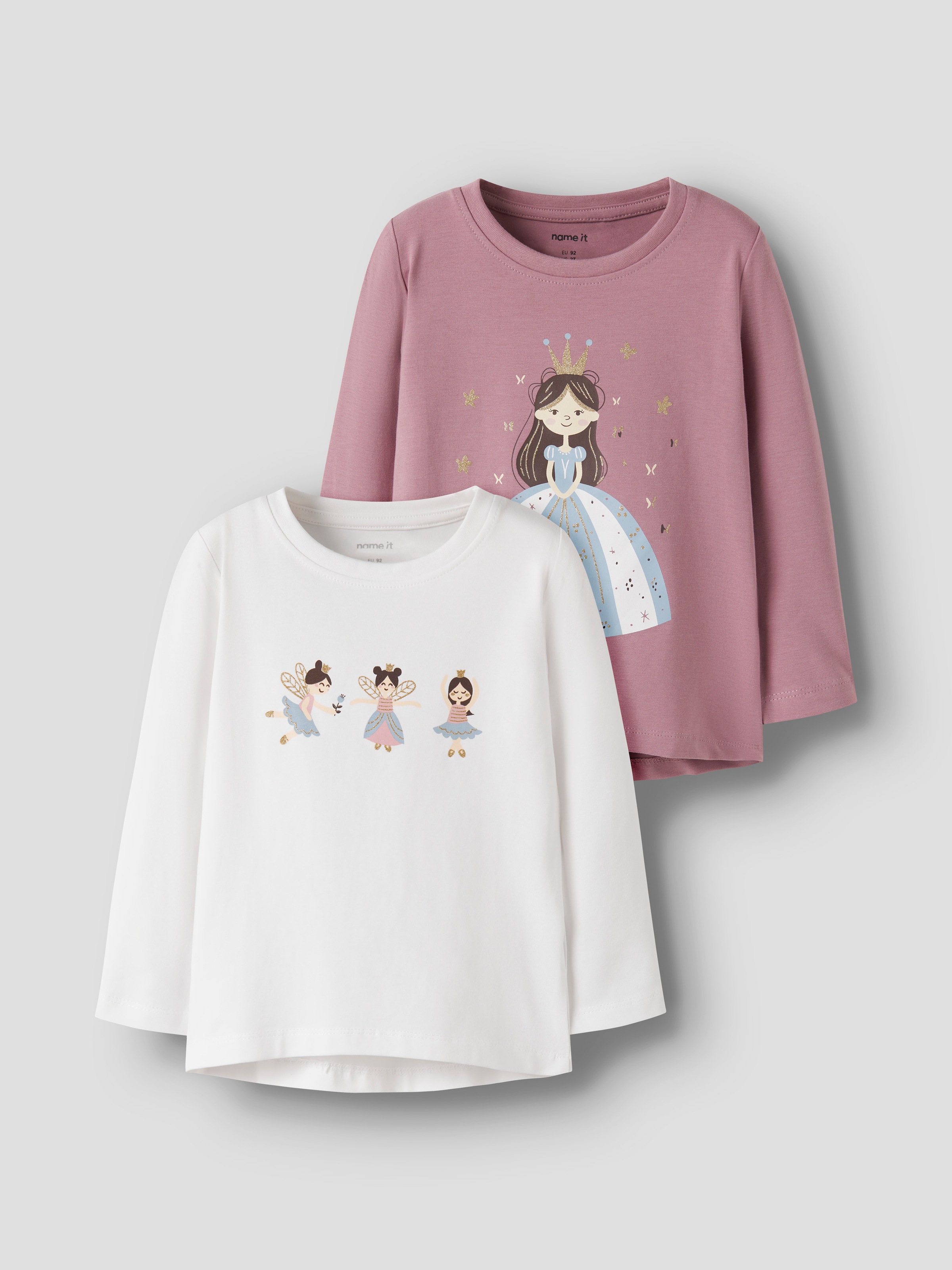 Name It T-Shirt »NMFVIX 2P  LS TOP« Packung, 2er-Pack, 2 Baumwollmischung, Druck