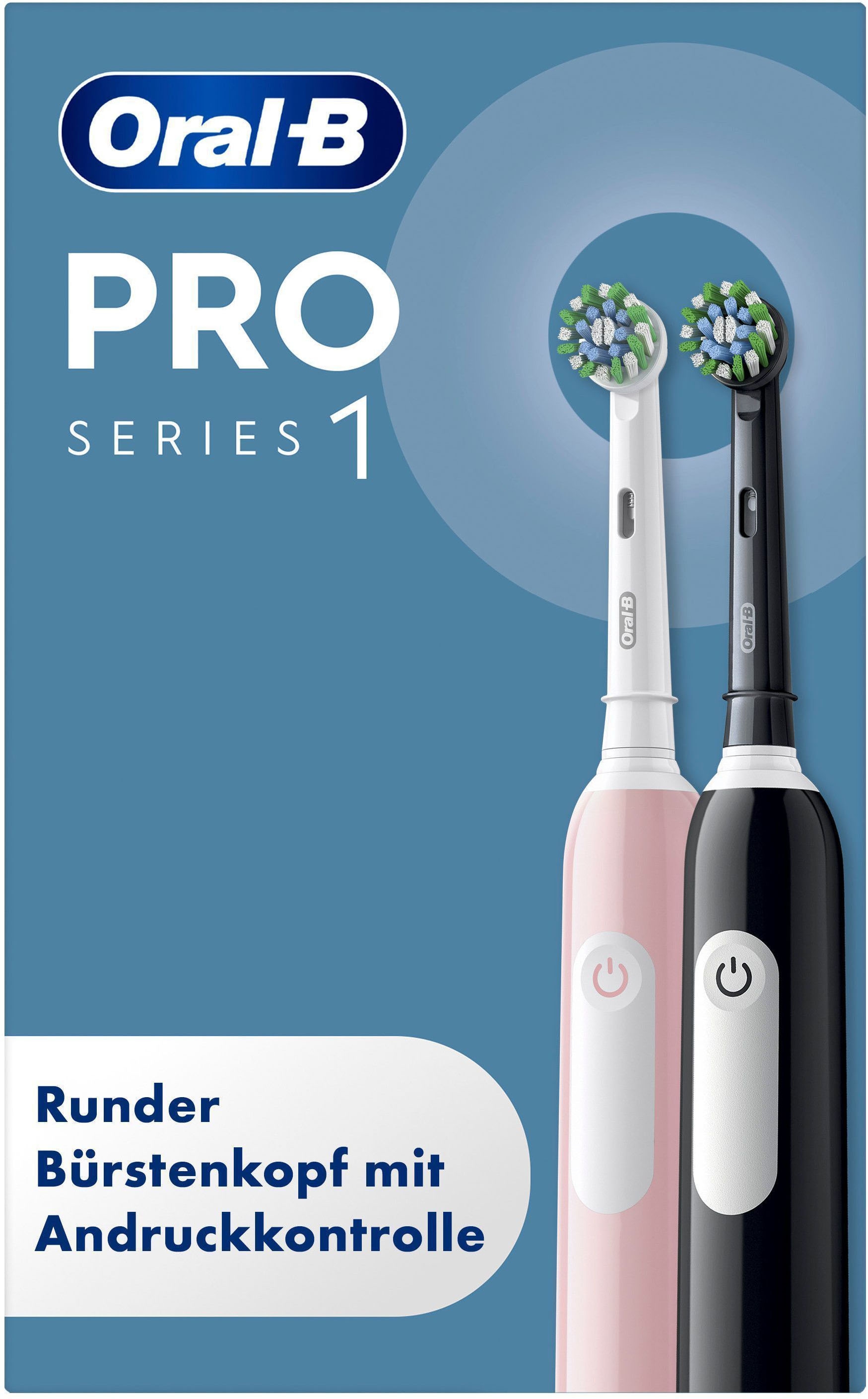 Oral-B Elektrische Zahnbürste »PRO Series 1 Doppelpack« 2 Stk. Aufsteckbürsten Drucksensor