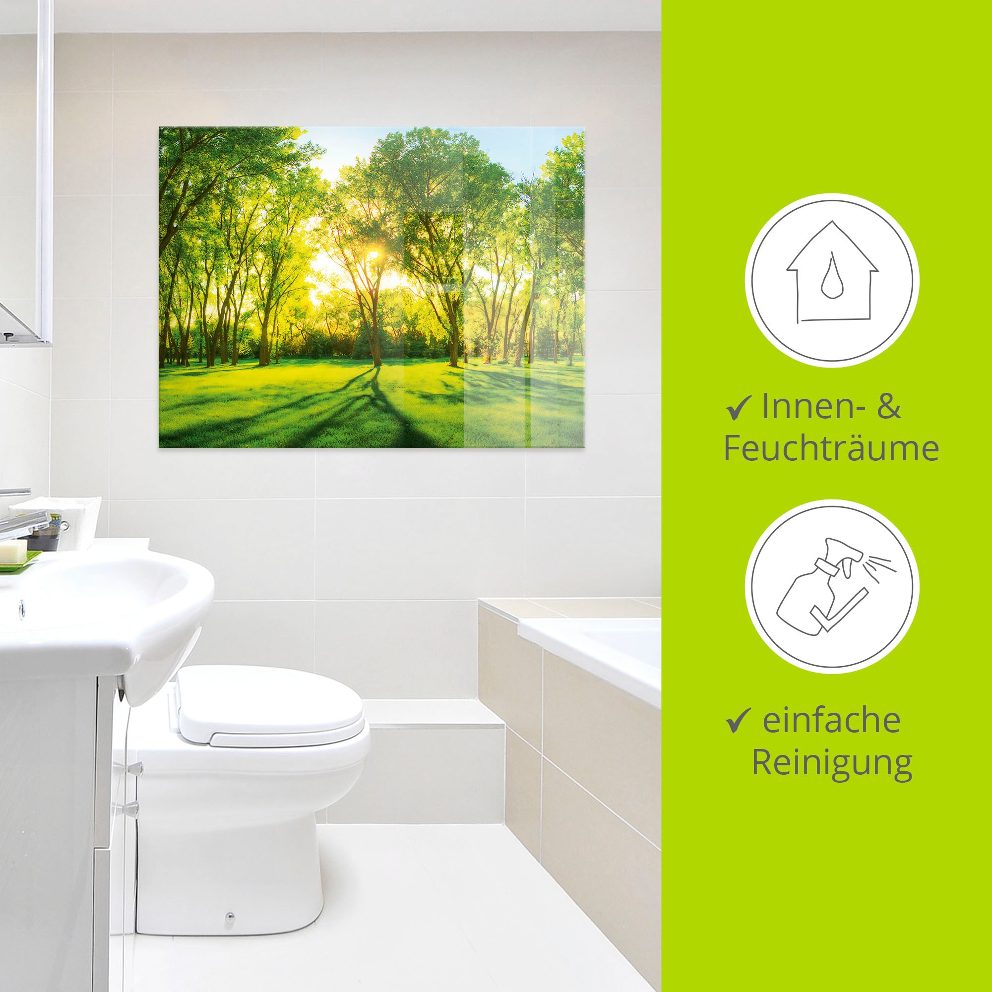 Artland Glasbild »Frühlingswärme II«, Wiesen & Bäume, (1 St.), in verschiedenen Größen