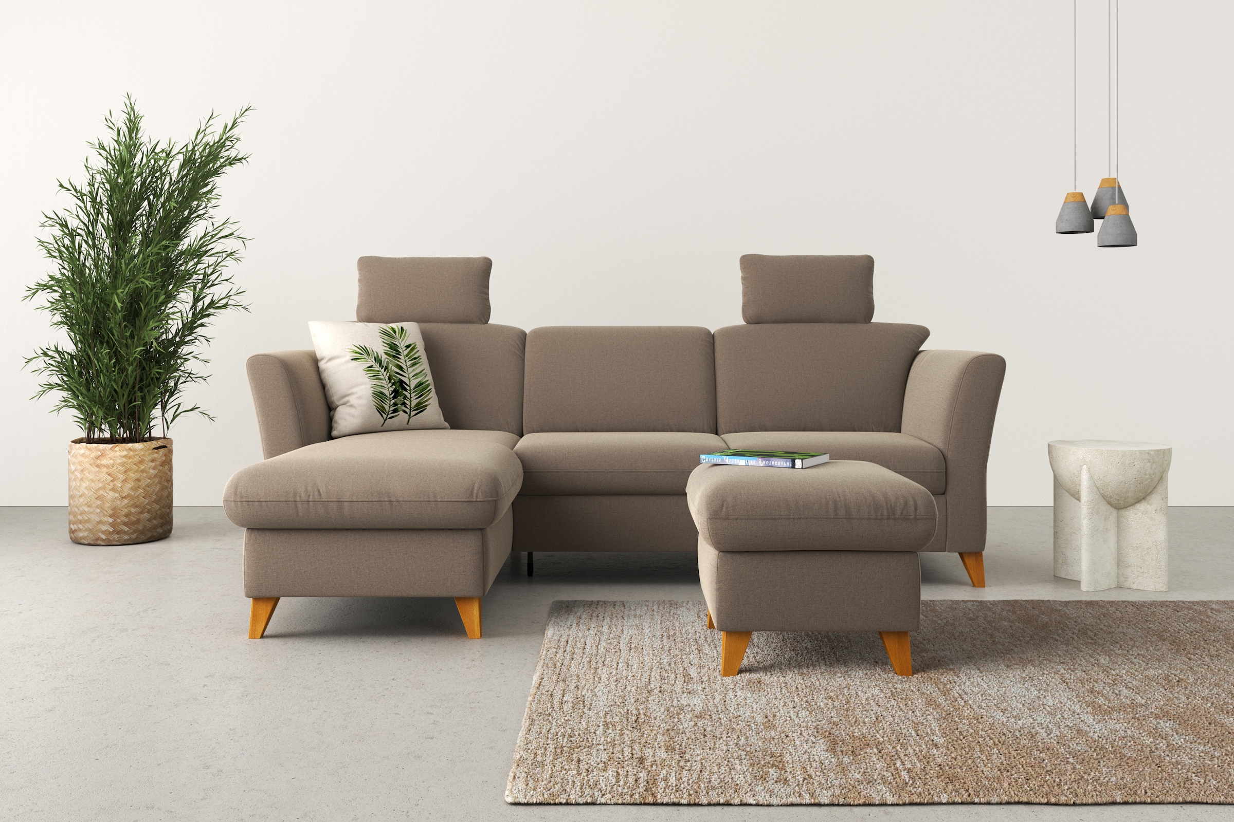 Home affaire Ecksofa »Trelleborg L-Form«, Federkern-Polsterung, wahlweise mit Bettfunktion und Bettkasten