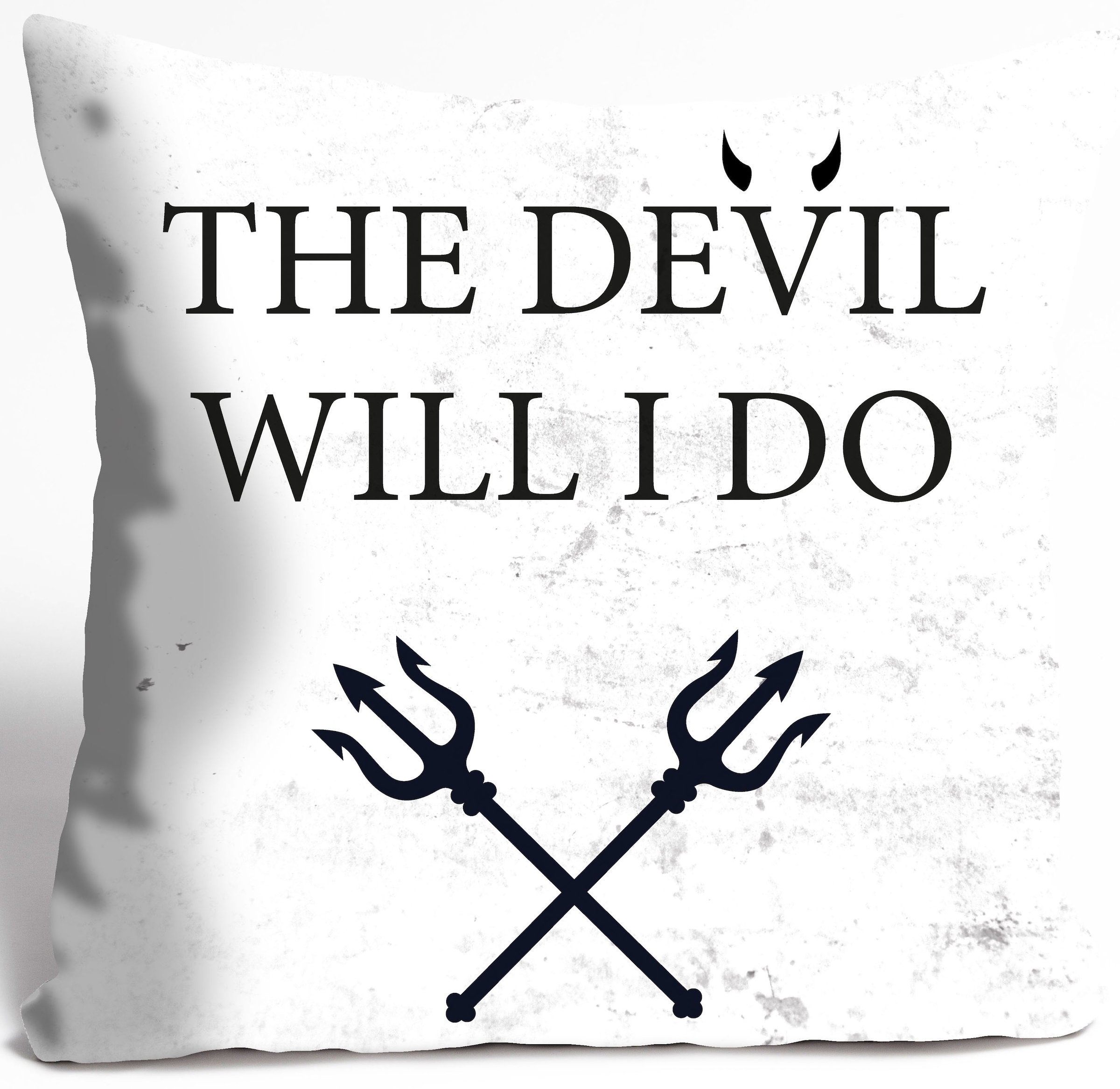 queence Dekokissen »THE DEVIL WILL I DO«, Kissenhülle ohne Füllung, 1 Stück