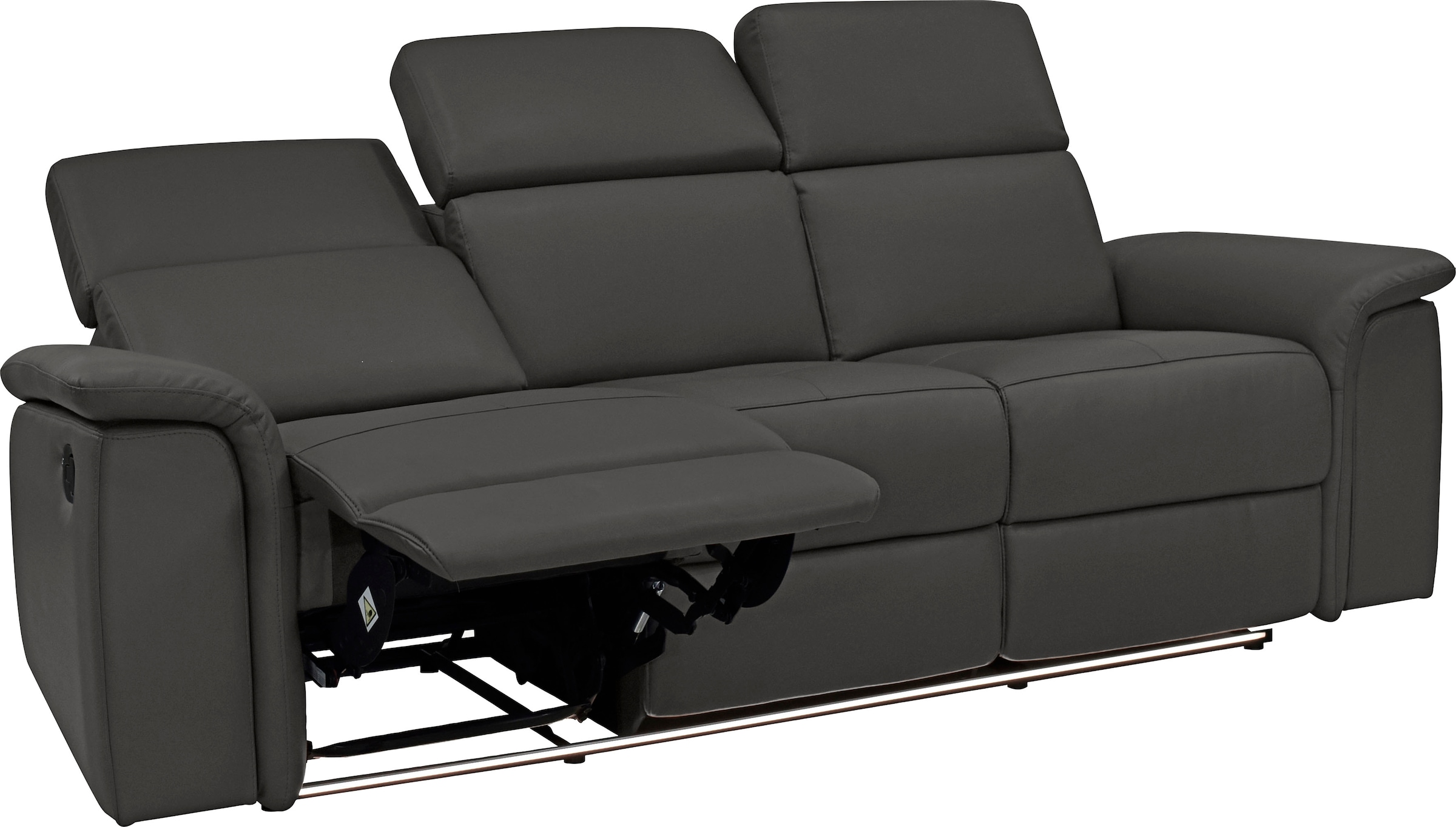 Places of Style 3-Sitzer »Pareli 229cm, manuelle u. elektr. Relaxfunktion in 2 Sitzen«, USB, KT-Verstellung, LED Beleuchtung, in Echtleder, Kunstleder, Web