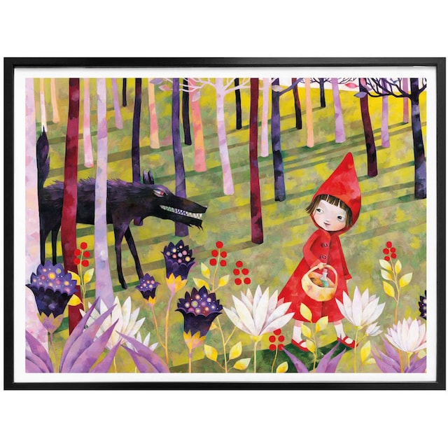 Wall-Art Poster »Märchen Wandbilder Rotkäppchen«, Geschichten & Märchen, (1  St.), Poster ohne Bilderrahmen im OTTO Online Shop