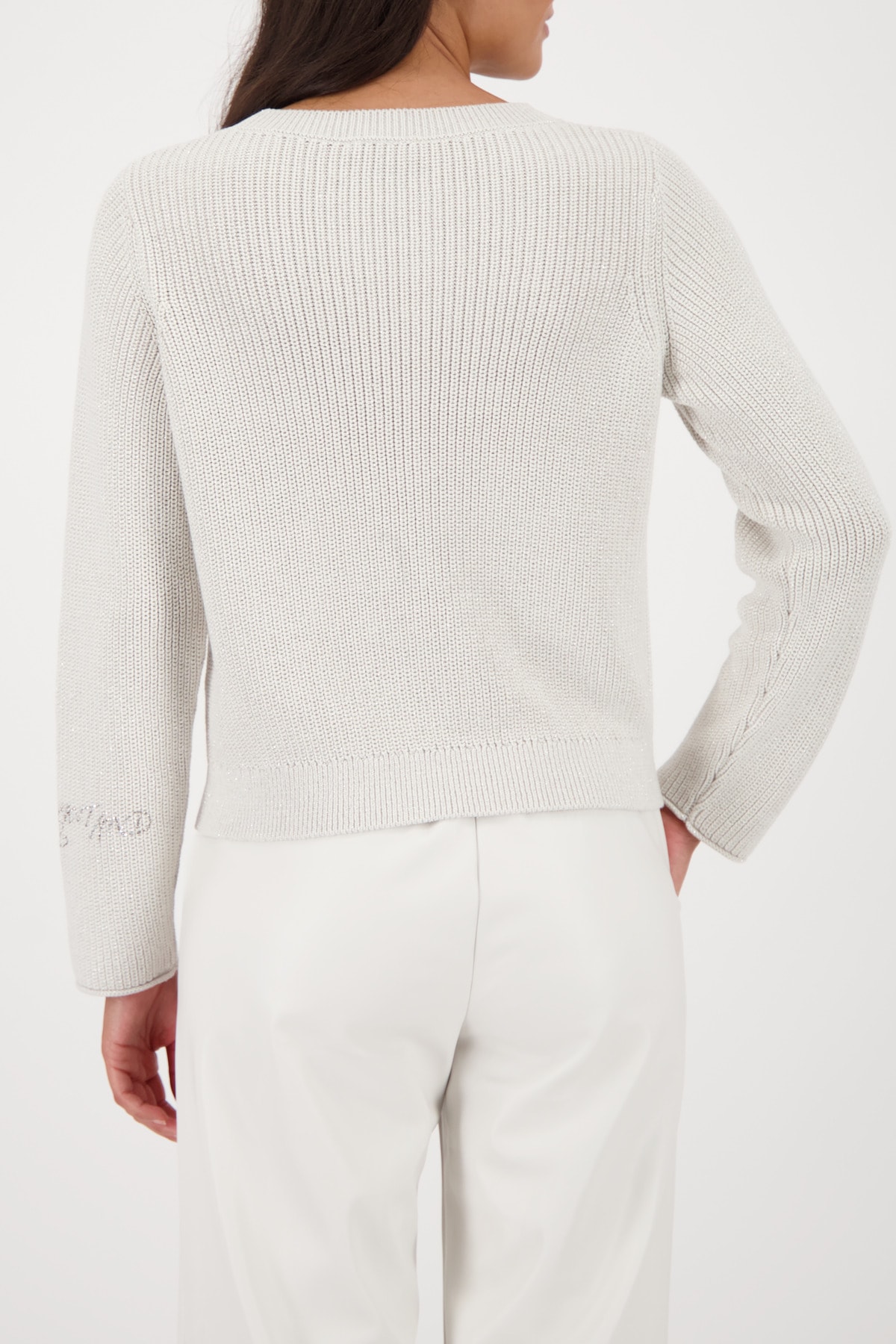 Monari Strickpullover »Pullover Schmuck + Lurex« Regular fit mit Rundhalsausschnitt