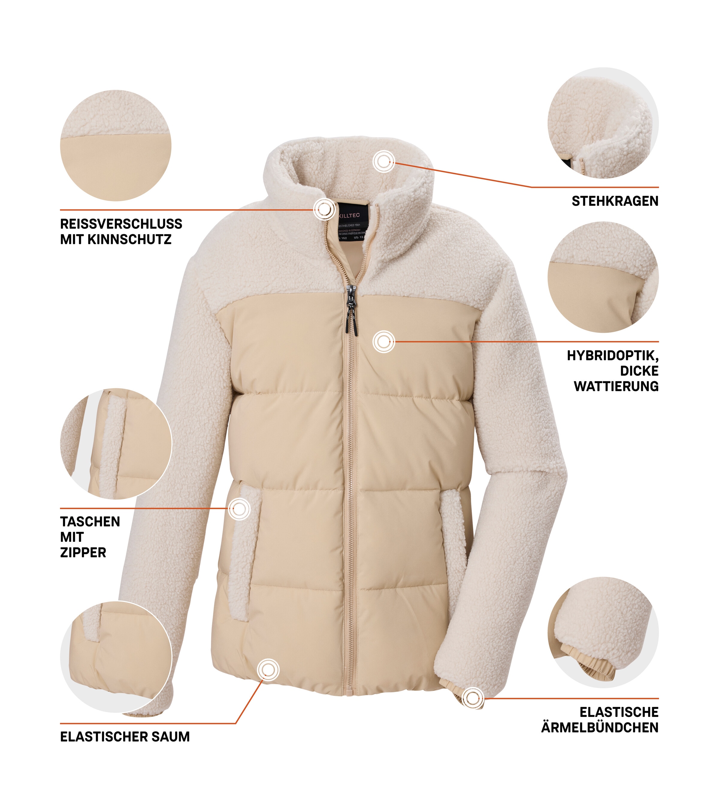 Killtec Steppjacke »KOW 170 GRLS QLTD JCKT« Steppjacke mit Hybridoptik, warm wattiert, reflektierend