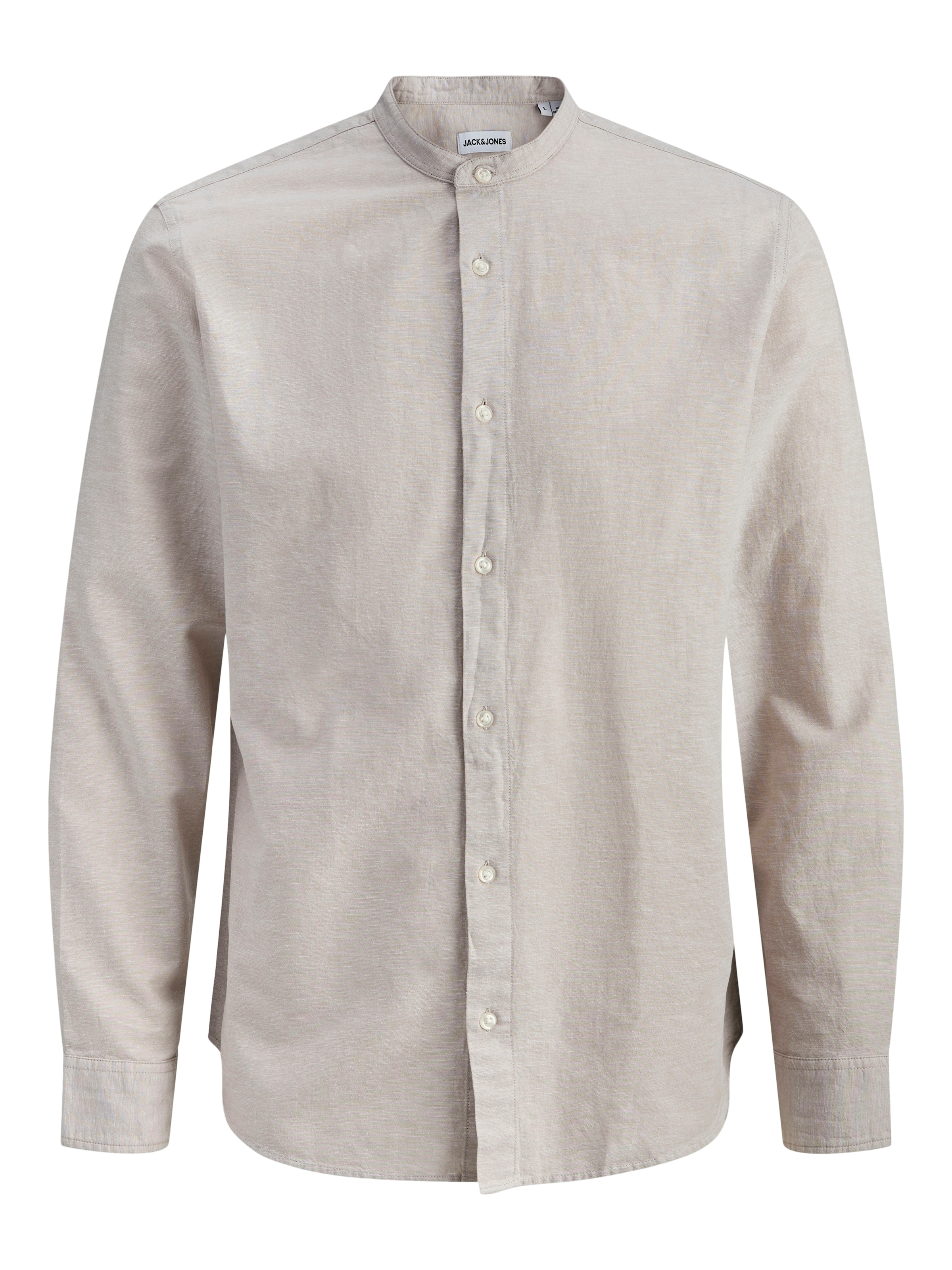 Jack & Jones Langarmhemd »JJEBREEZE LINEN BLEND BAND SHIRT L/S SN« mit Stehkragen