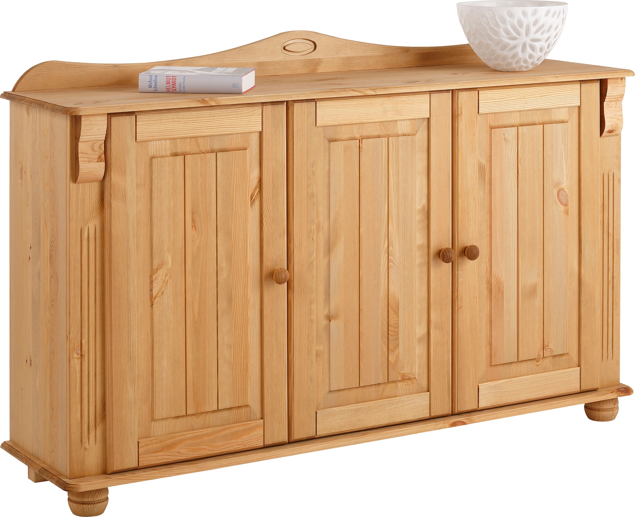 Home affaire Sideboard »Adele«, Kommode, 3-türig, Breite 130 cm, aus massiver Kiefer, FSC®