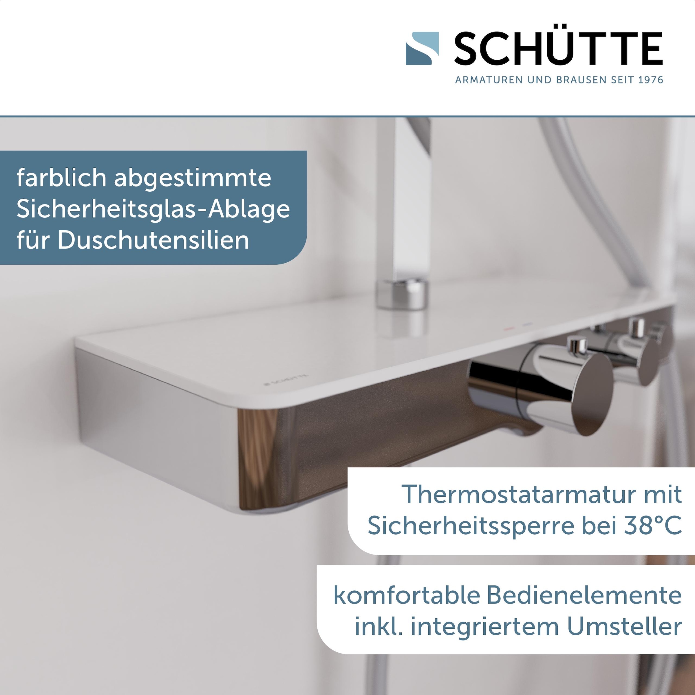 Schütte Brausegarnitur »OCEAN«, Sicherheitssperre, höhenverstellb., inkl. Glasablage, Antikalk