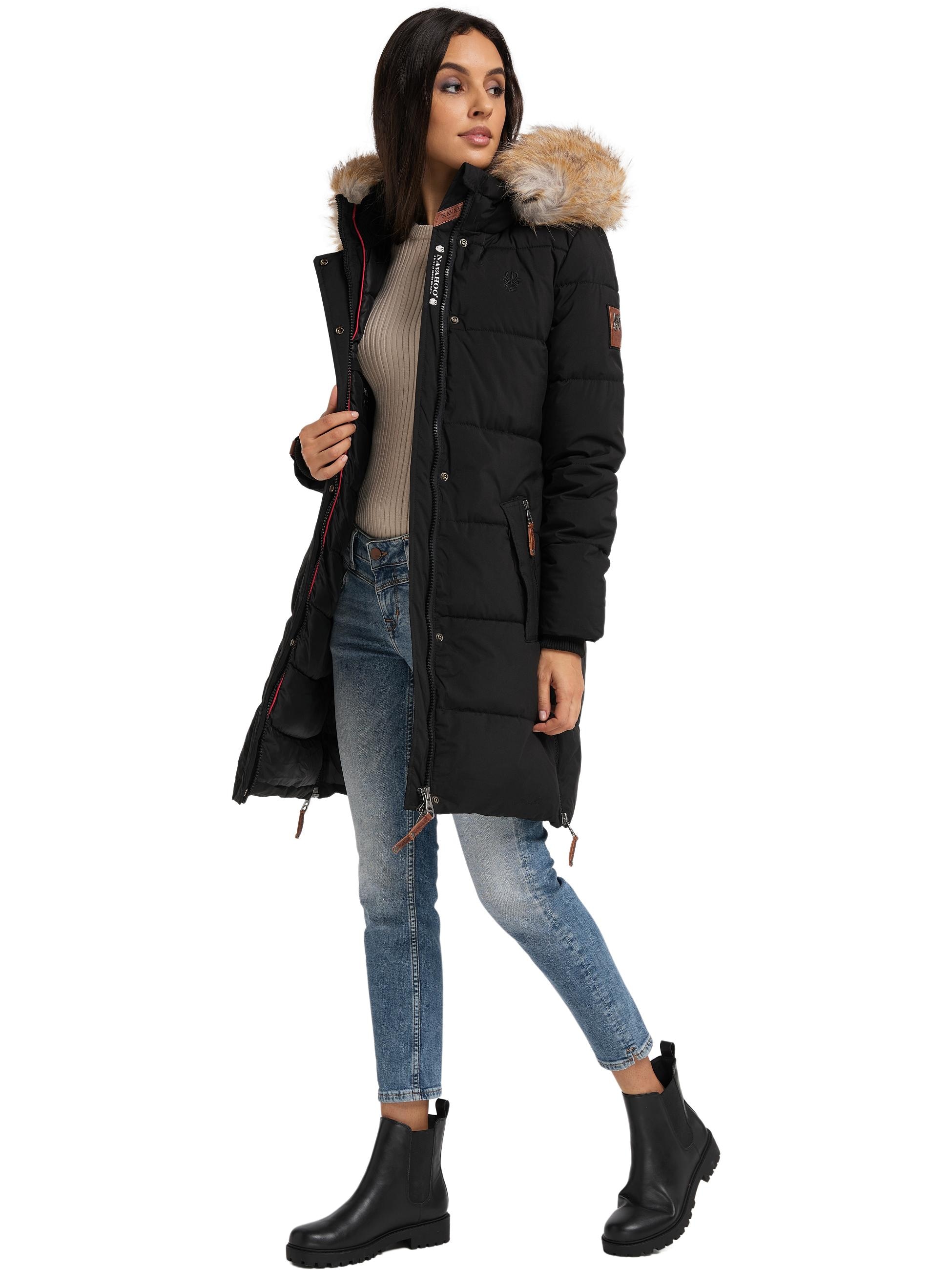 Navahoo Wintermantel »Wintermantel Halina«, modischer Damen Winter Steppmantel mit Kapuze