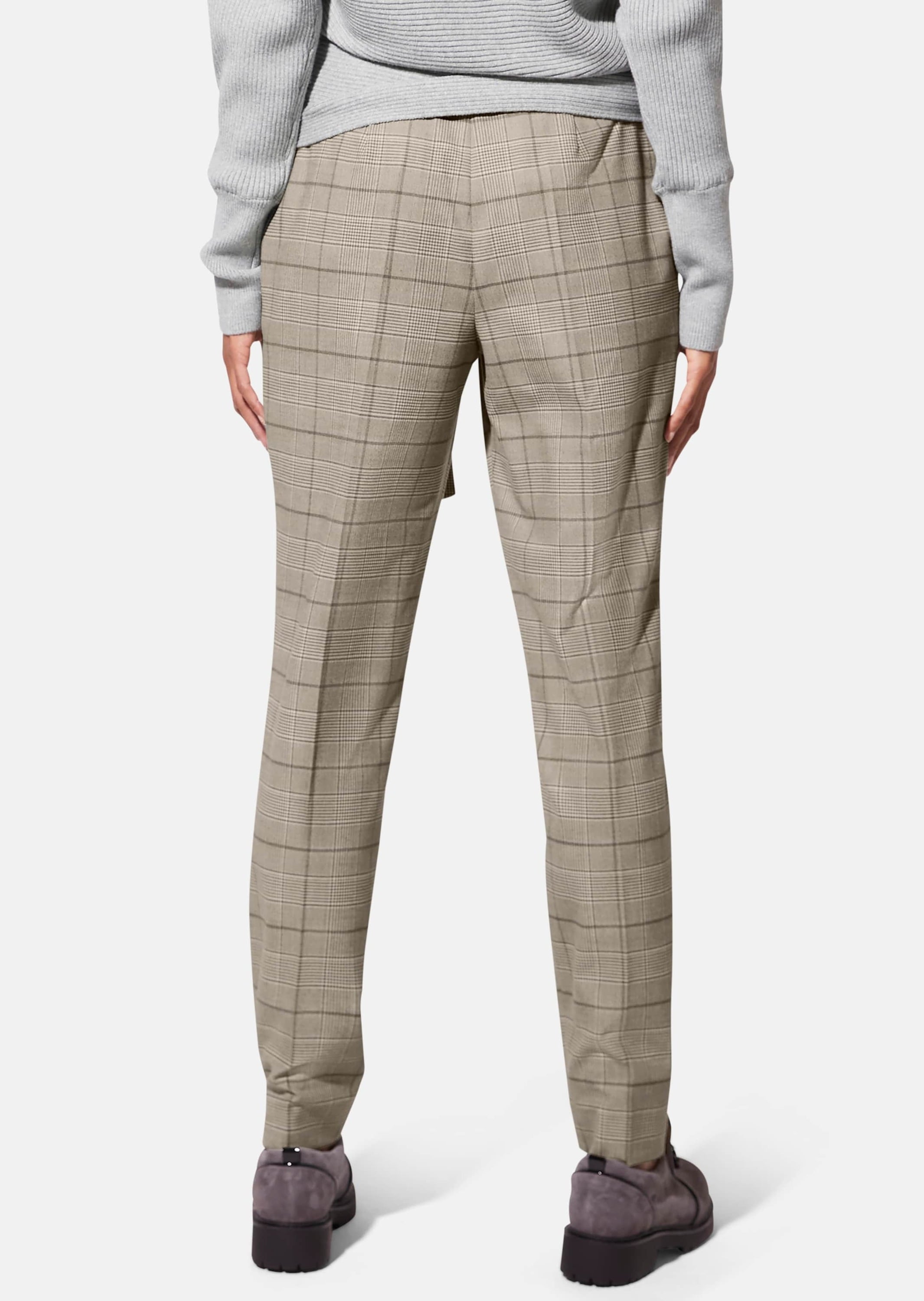 MADELEINE Bundfaltenhose »Hose Karo-Bundfaltenhose mit Bindegürtel«