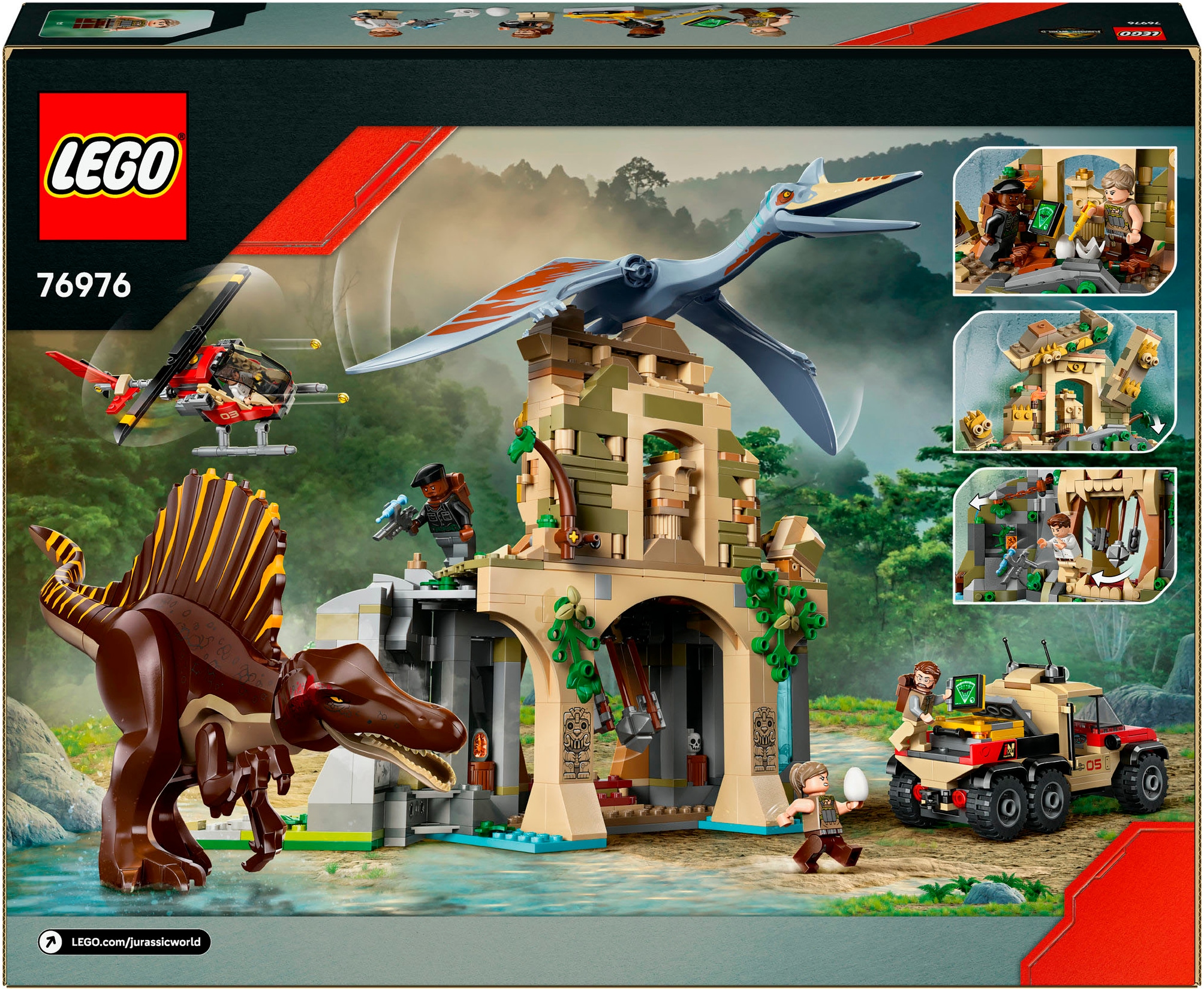 LEGO® Konstruktionsspielsteine »Spinosaurier & Quetzalcoatlus: Hubschrauber-Einsatz (76976)«, (984 St.), LEGO Jurassic World; Made in Europe