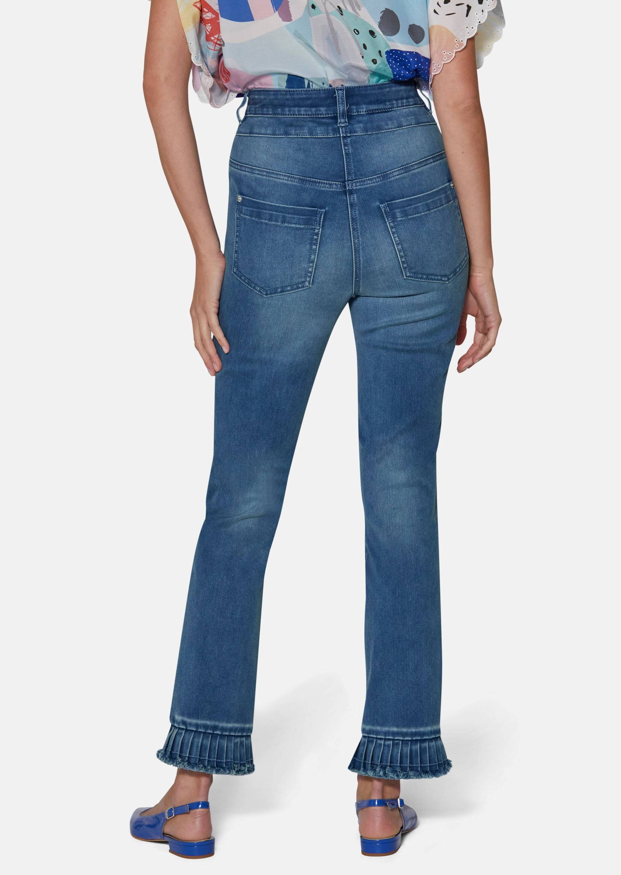 MADELEINE Regular-fit-Jeans »Jeans Jeans mit Plissee-Saum«