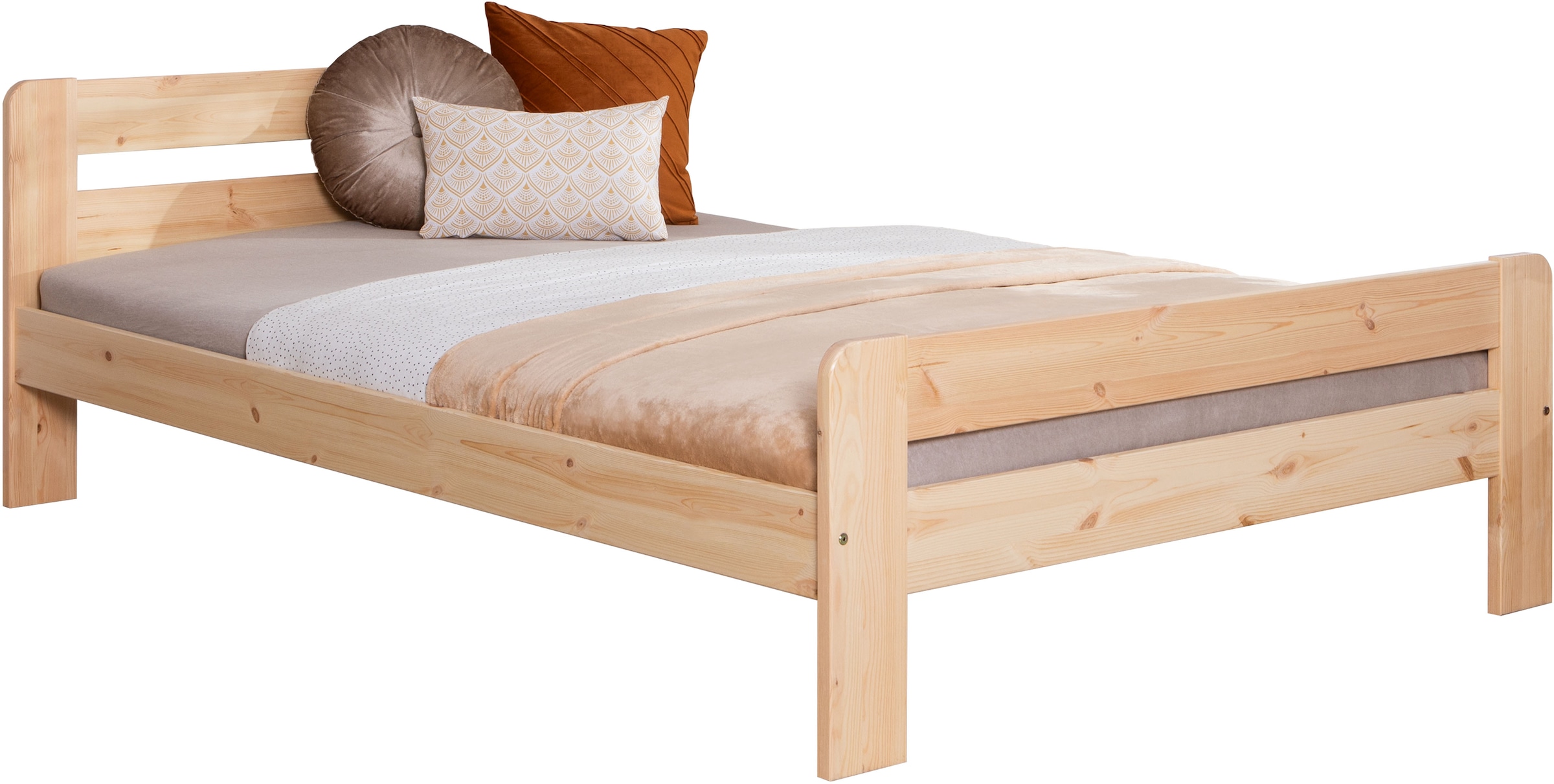 Ticaa Massivholzbett »"Bert" in beige, Größe Liegefläche B/L: 140 cm x 200 cm