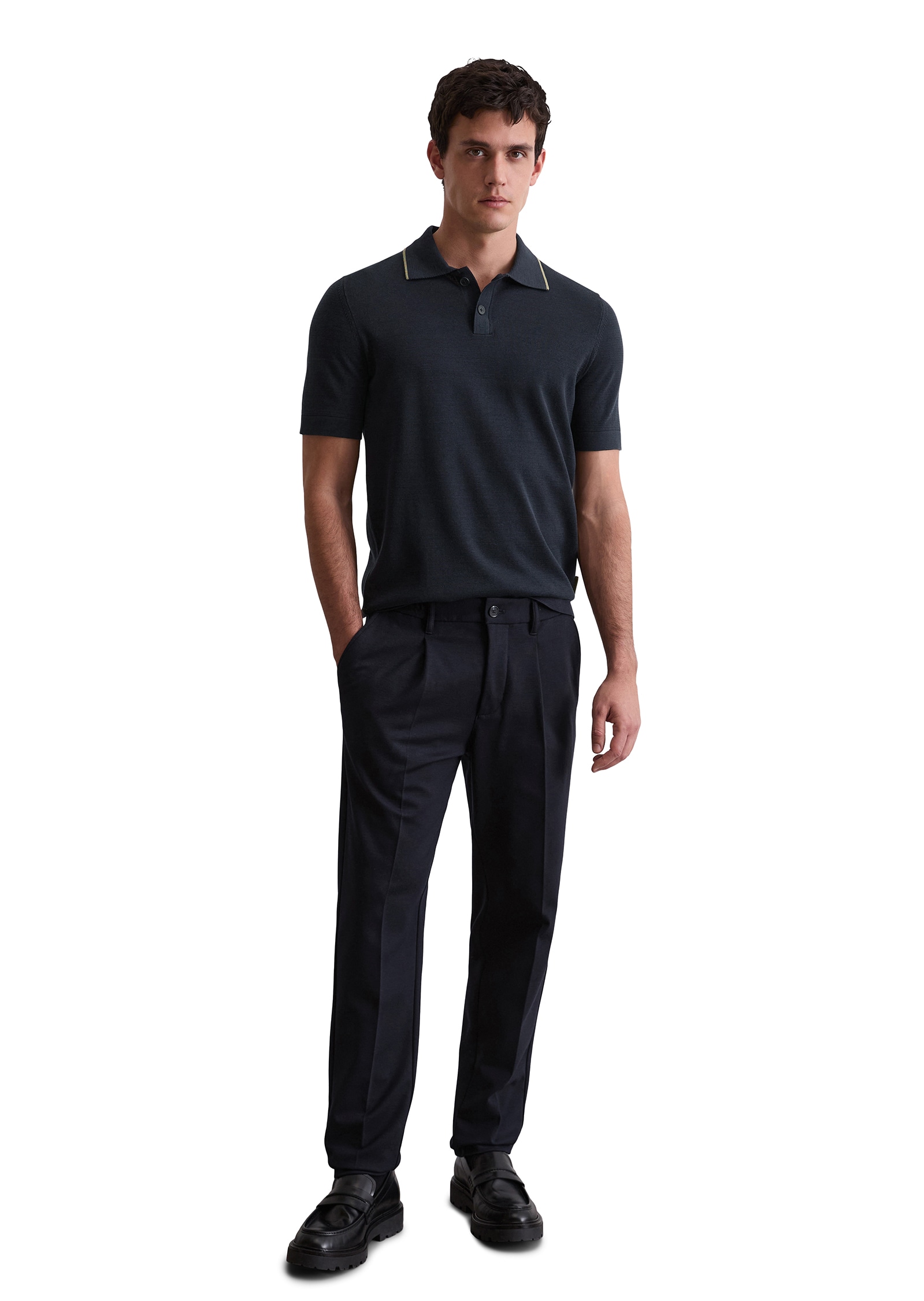 Marc O'Polo Poloshirt »DFB Travel Collection«, aus Strick, aus reiner Bio-Baumwolle, regular fit