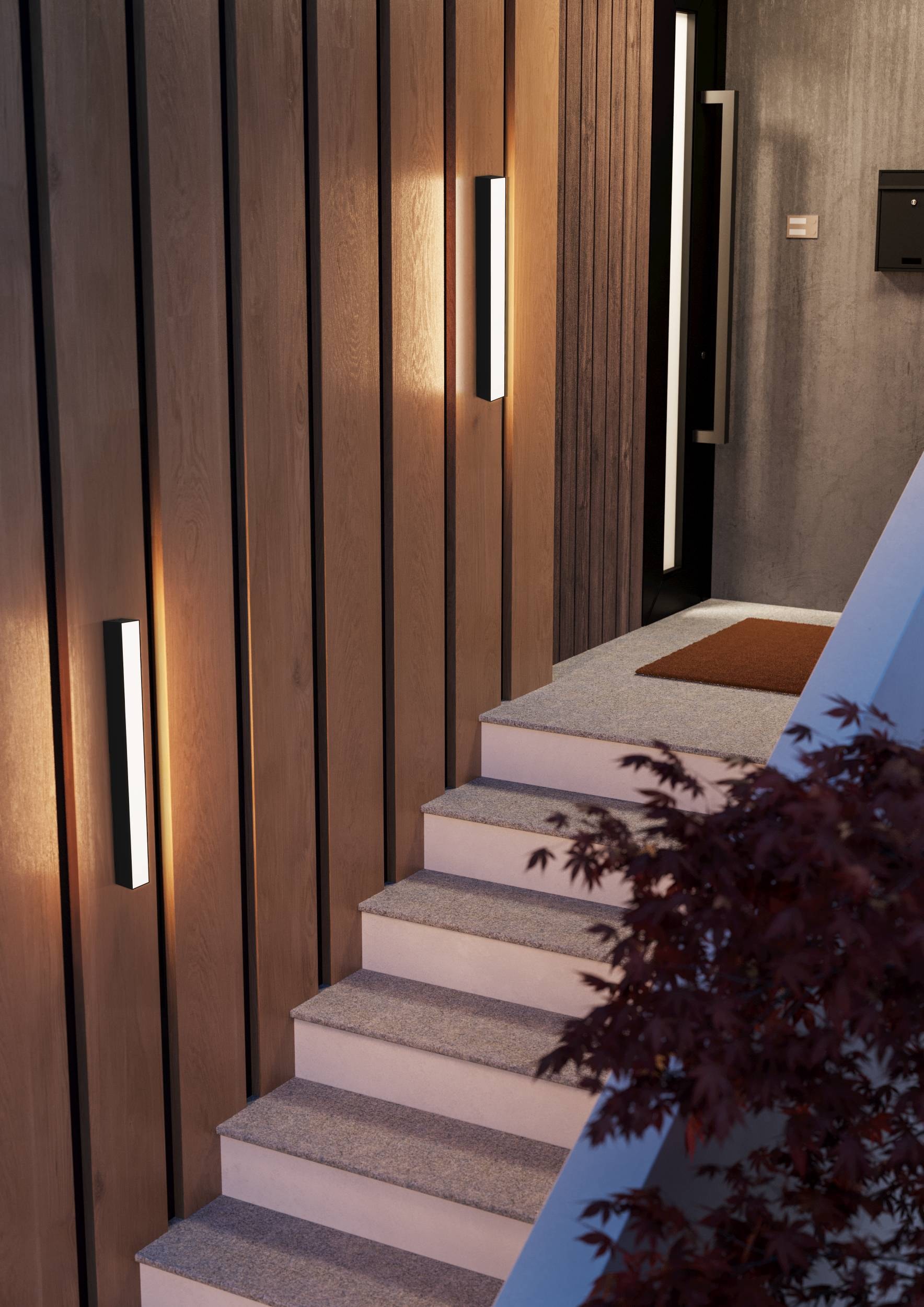 EGLO Aufbauleuchte »Salitta Aufbaulampe, Außenbeleuchtung, Wandlampe, Metall, IP65, Lampe« LED-Modul 1 Stk. Warmweiß Aufbauleuchte - L58 x B5,5 x H5,5 cm - schwarz - 14W inkl.