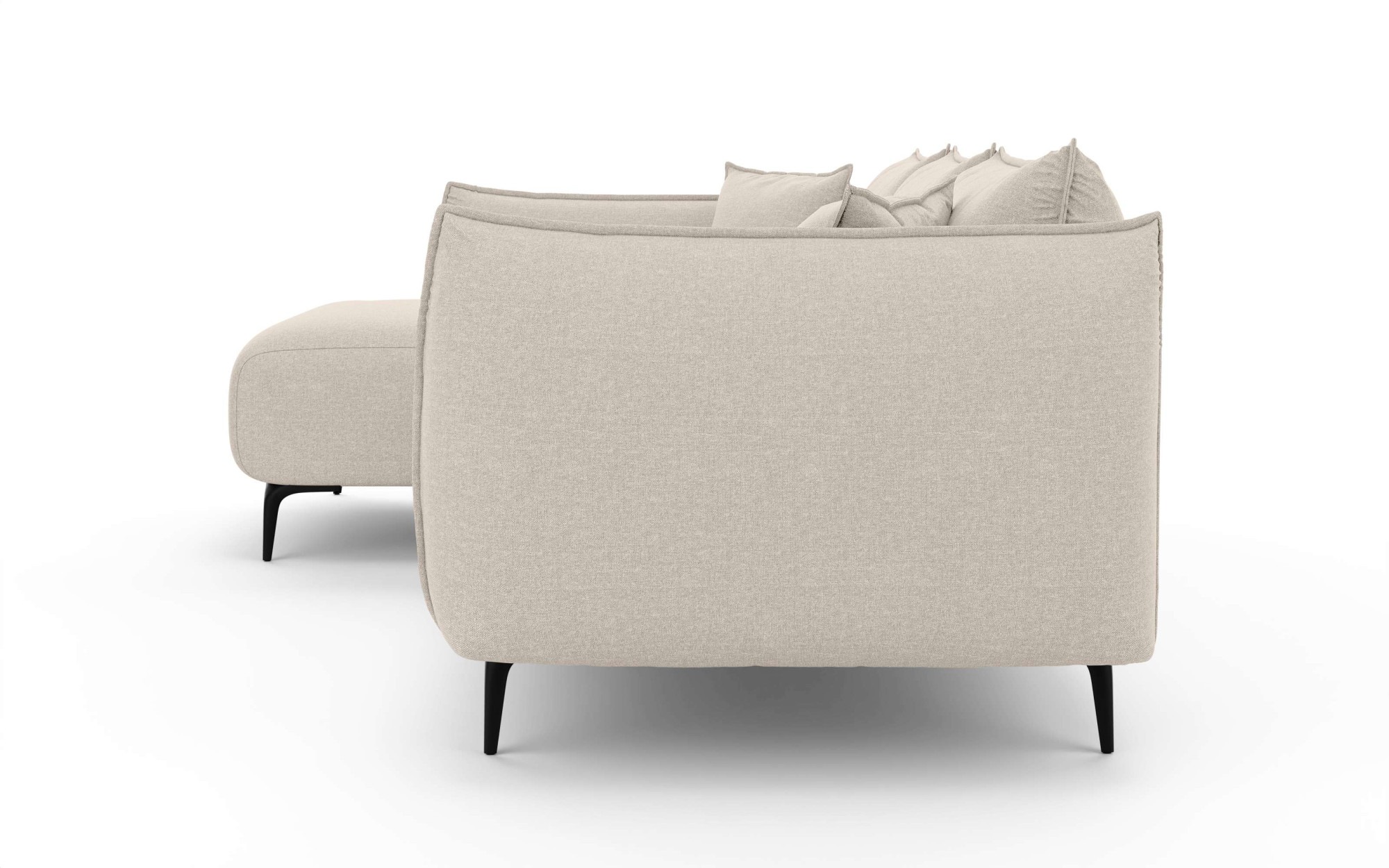 LeGer Home by Lena Gercke Ecksofa »Adelita mit Ottomane links oder rechts bestellbar, B/H/T 270/97/168«, L-Form mit Wellenunterfederung, enthält 2 Zierkissen