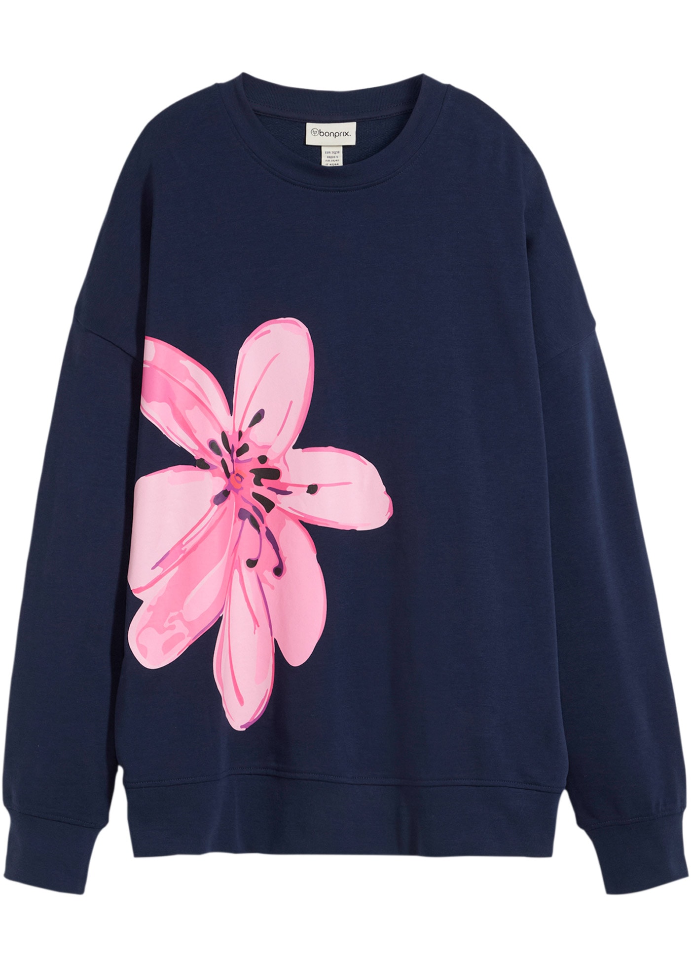 bonprix Sweatshirt , Oversize-Passform, mit großem Blumendruck
