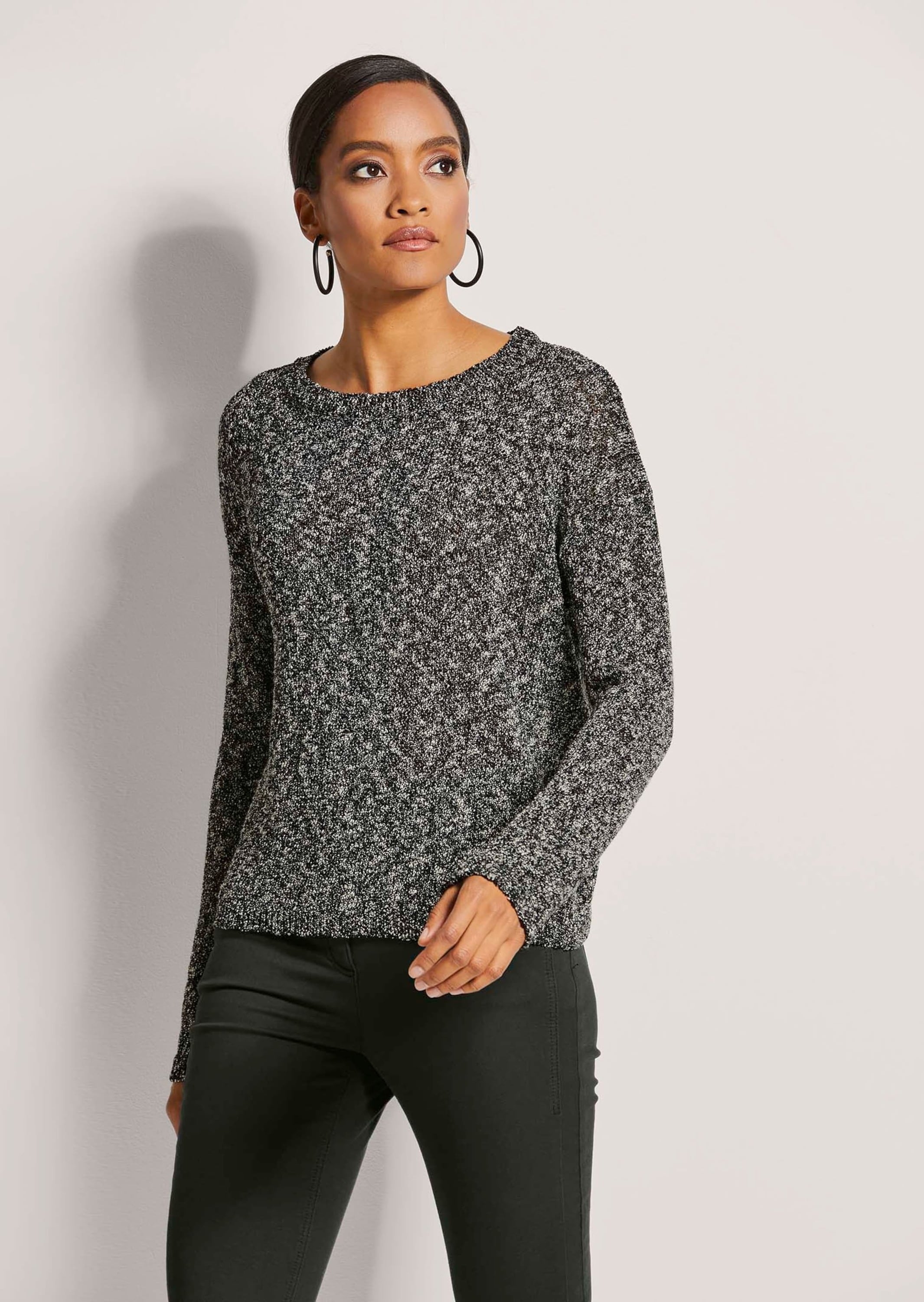 MADELEINE Longpullover »Pullover Pullover mit Metallic-Effekt«