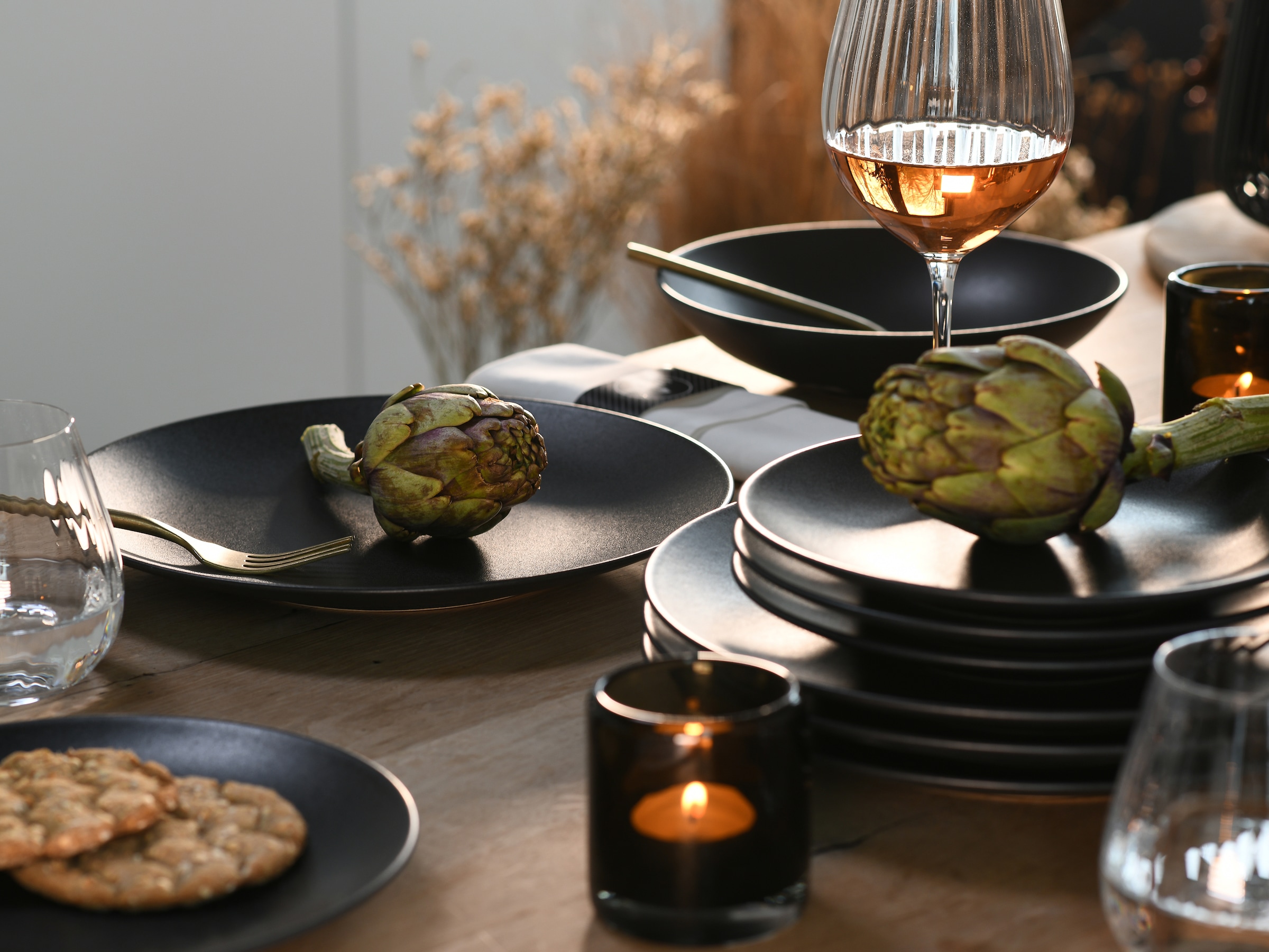 CreaTable Tafelservice »Geschirr-Set Soft Touch Black« Service, schwarz, seidenmatte Glasur, 12 Teile, für 4 Personen