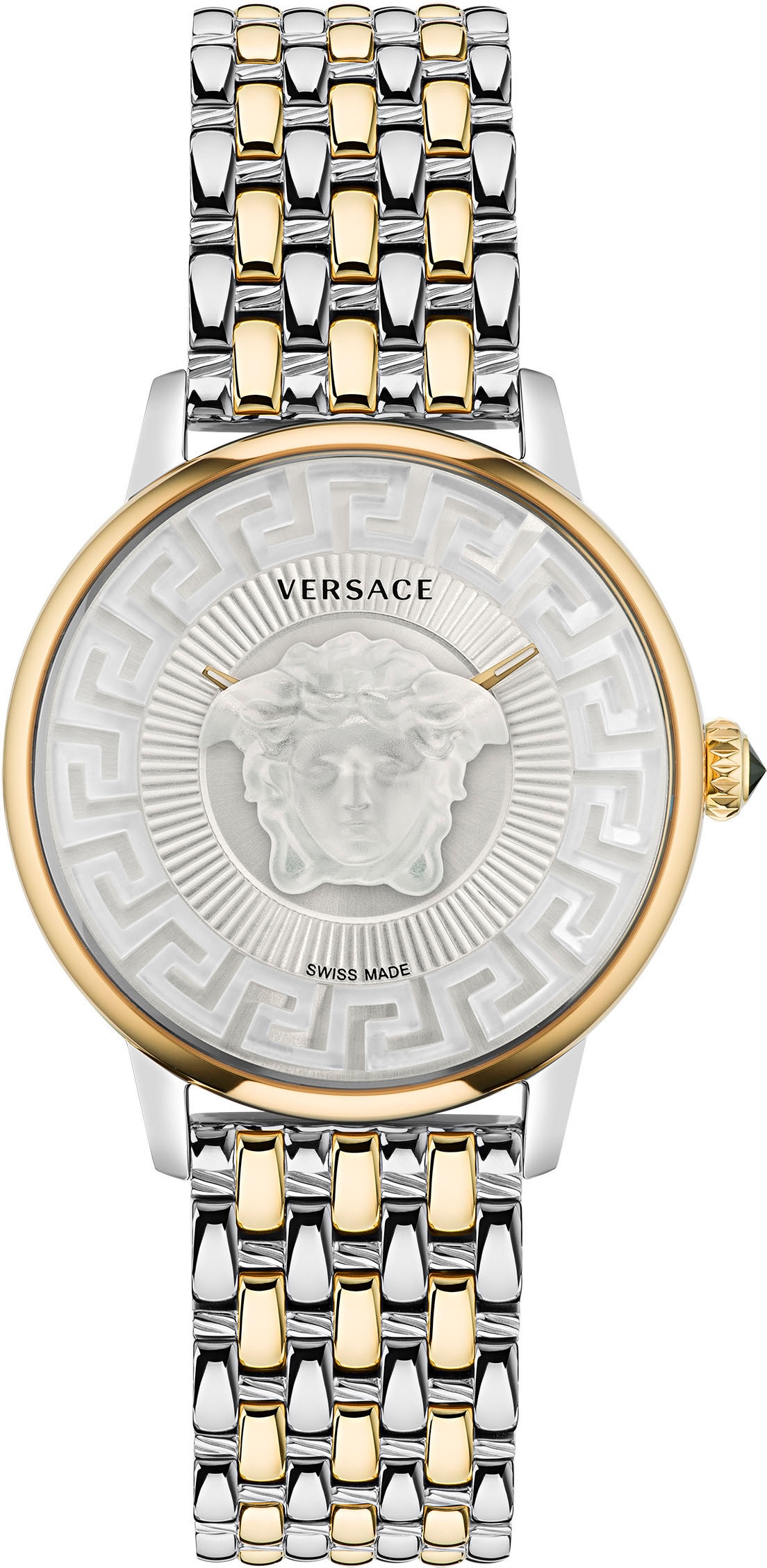 Versace Quarzuhr »MEDUSA ALCHEMY«, Armbanduhr, Damenuhr, Saphirglas, Swiss Made, bicolor,...