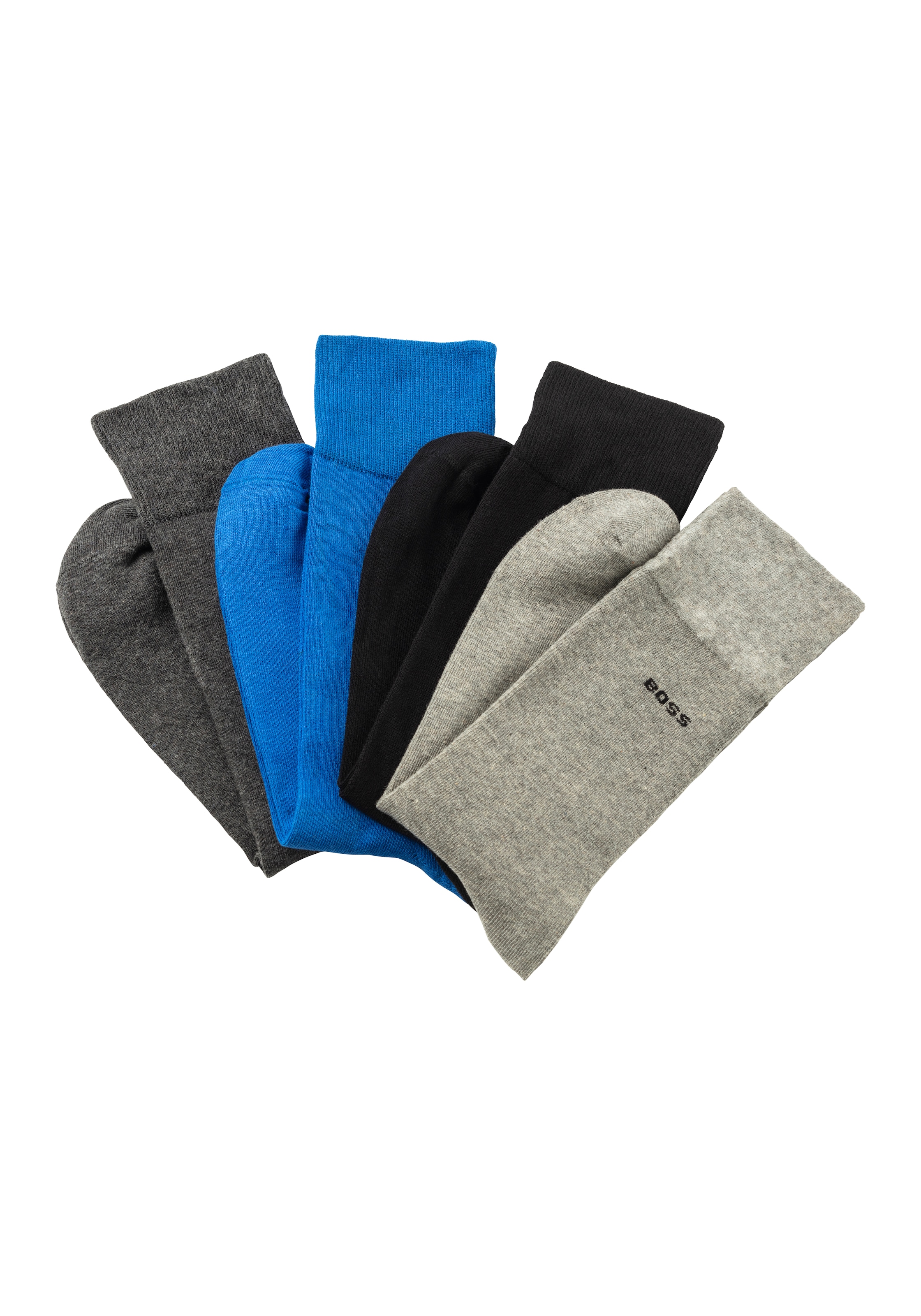 Socken »3P RS GiftSet Uni CC«, (Packung, 4 Paar, 4er Pack), mit BOSS Stickerei am Bund