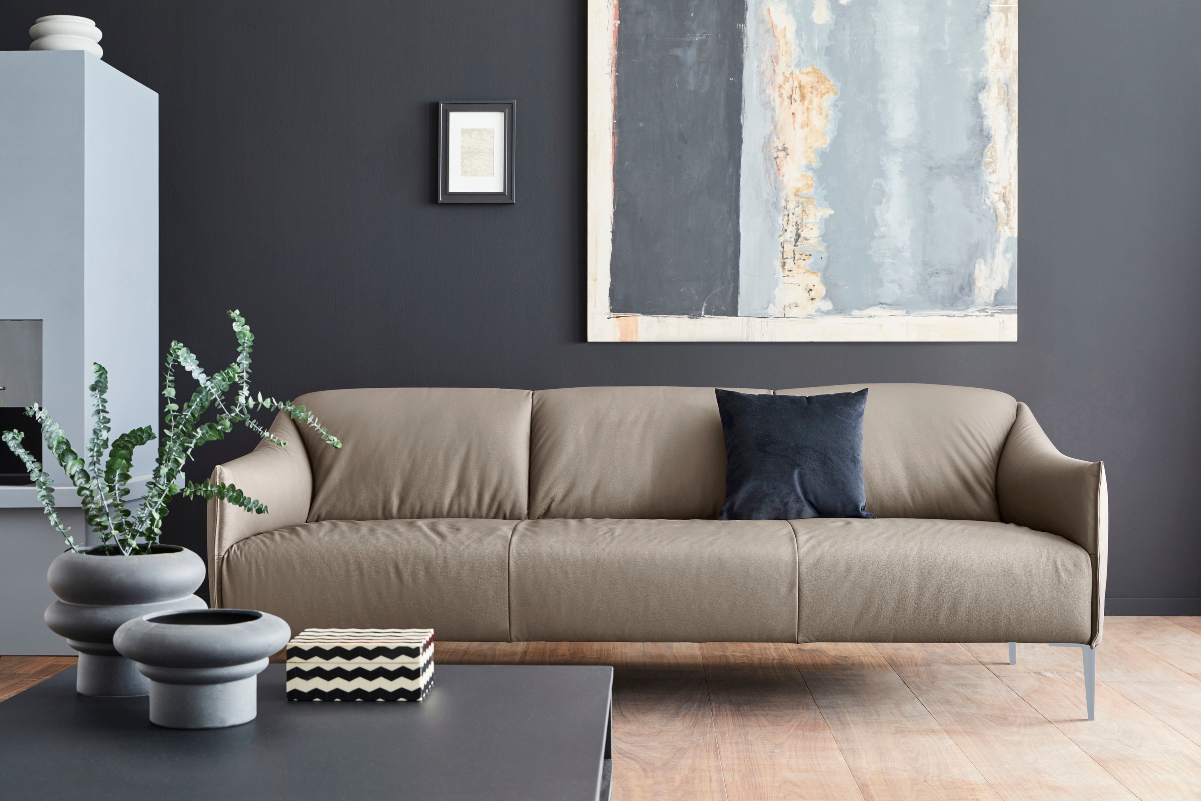 W.SCHILLIG 3-Sitzer »sally«, mit Metallfüßen in Silber matt, Breite 224 cm