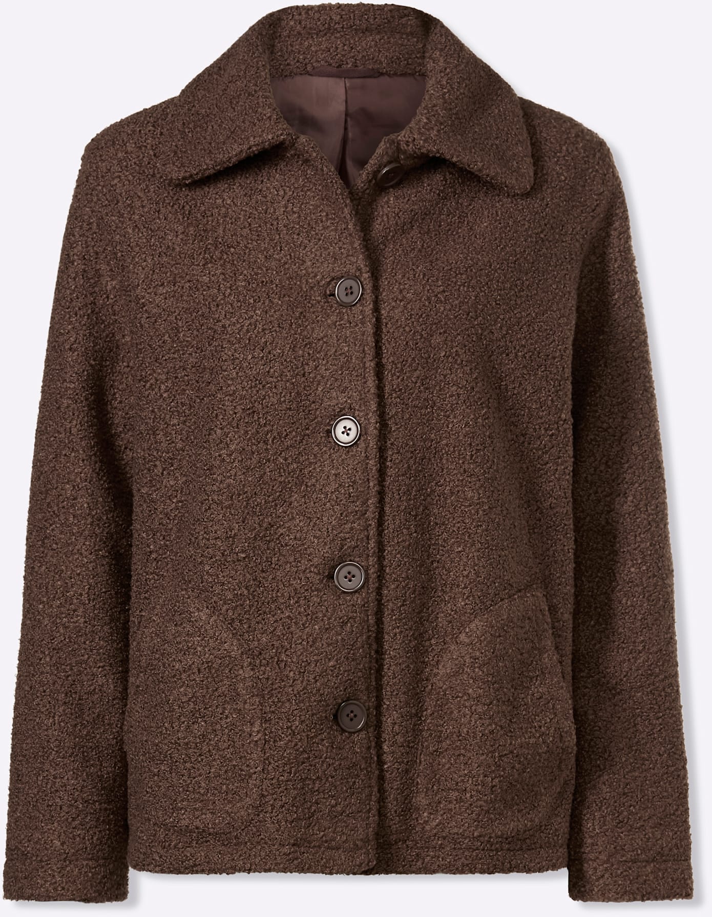 Classic Basics Bouclèjacke ohne Kapuze