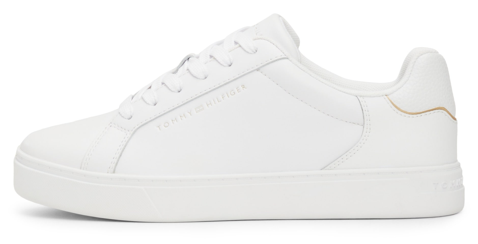 Tommy Hilfiger Plateausneaker »ESSENTIAL COURT SNEAKER«, Freizeitschuh, Halbschuh, Schnürschuh mit Logoprägung