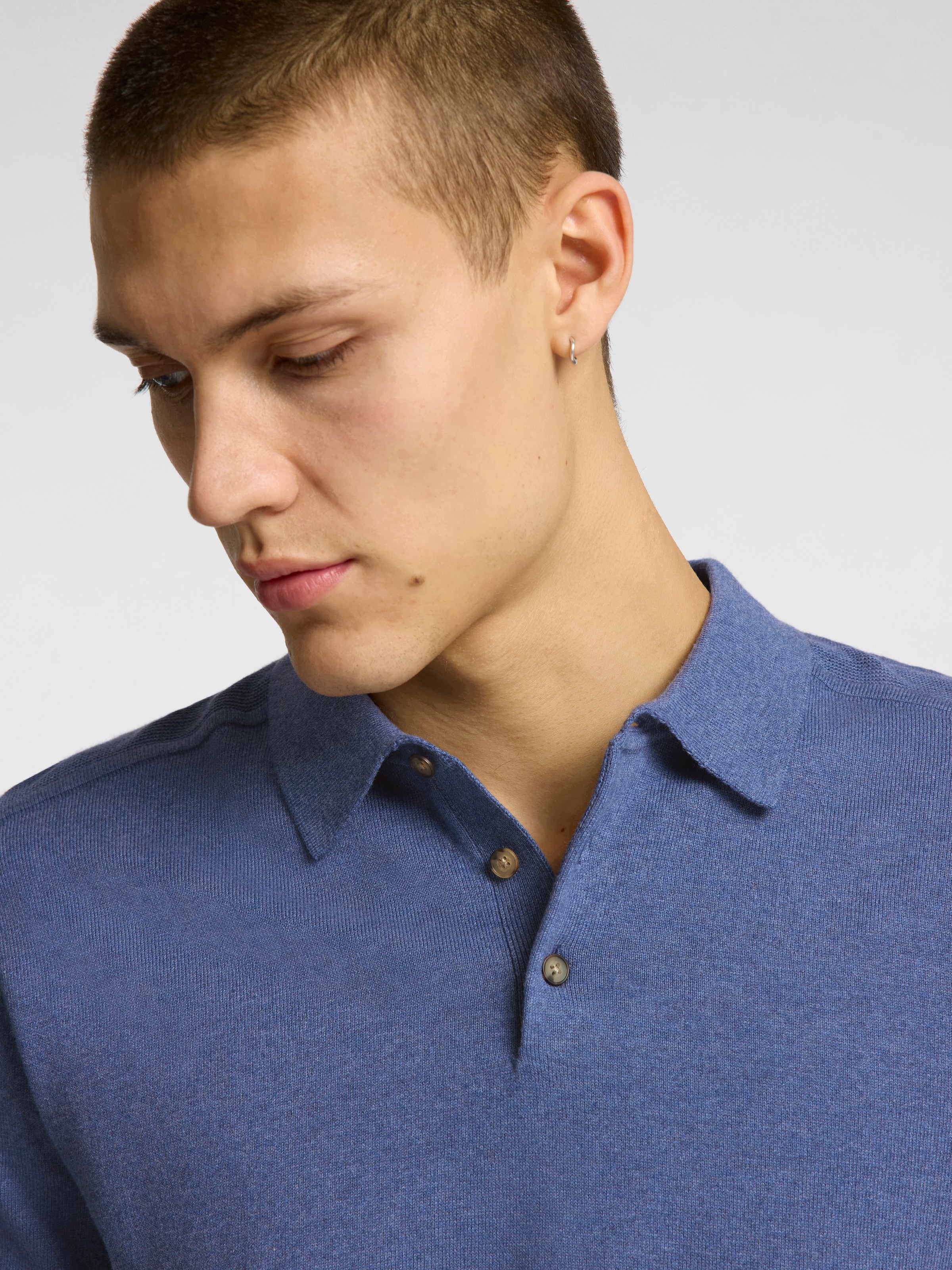 SELECTED HOMME Poloshirt »SLHBERG SS KNIT POLO NOOS«, aus Feinstrick