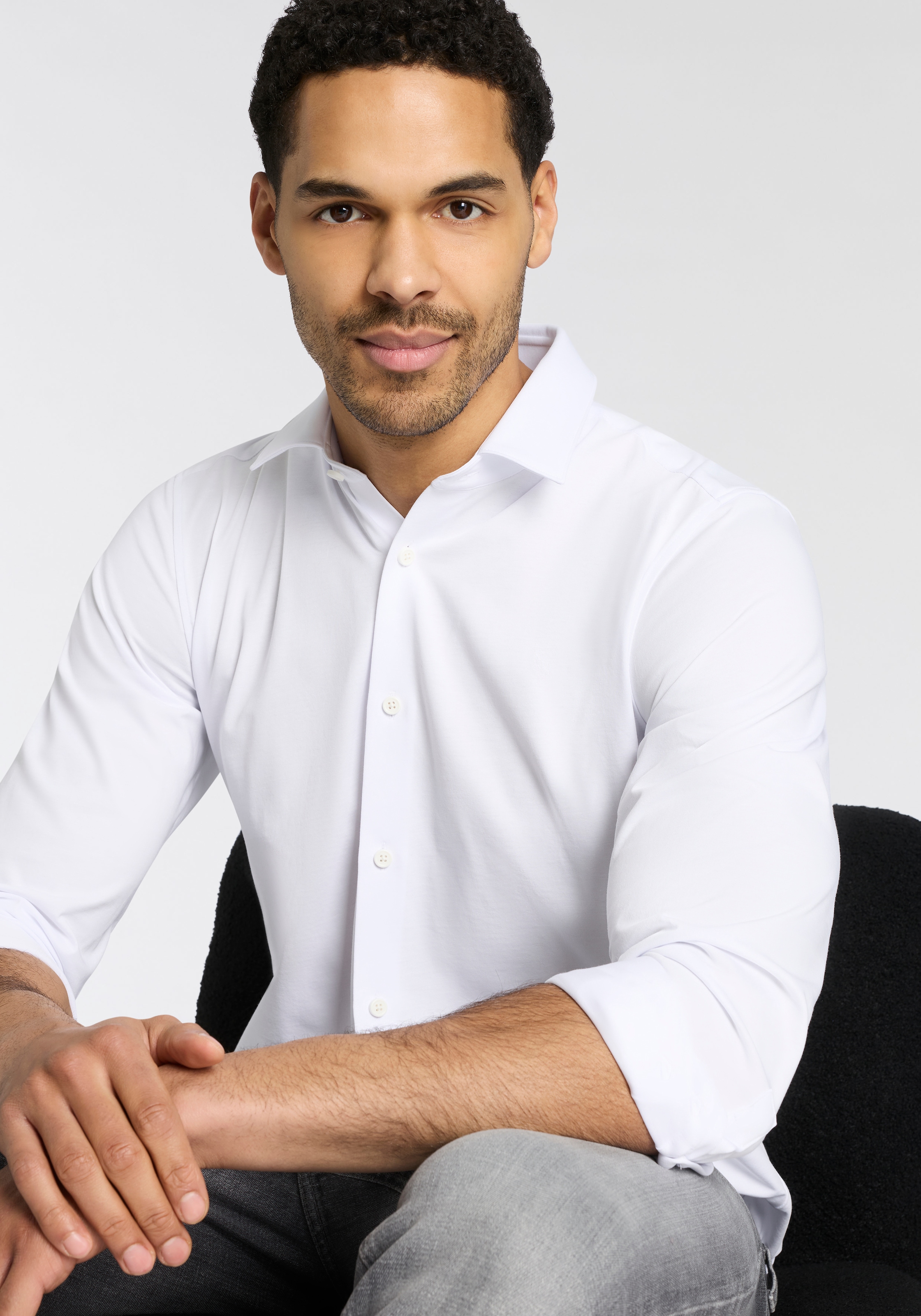 BOSS Businesshemd »HANK« Kentkragen, Slim Fit, Baumwoll-Mix mit Performance-Stretch