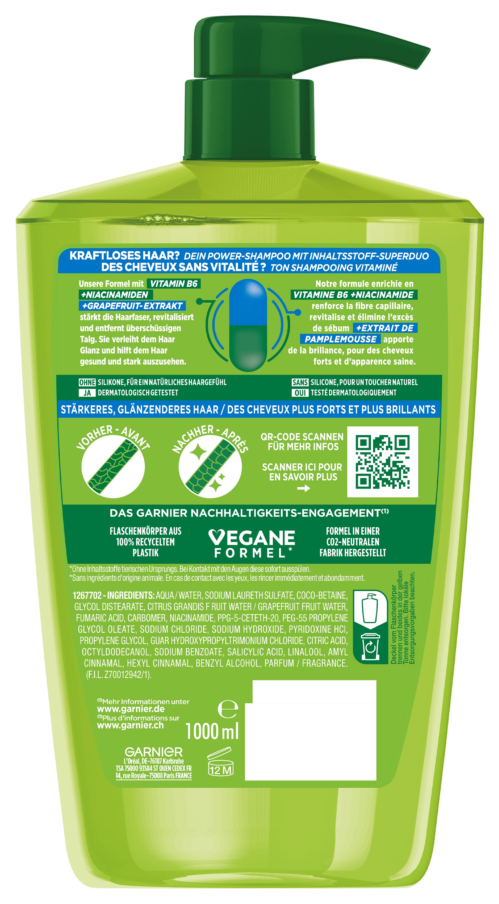 GARNIER Haarshampoo »Garnier Fructis Kraft & Glanz Shampoo«