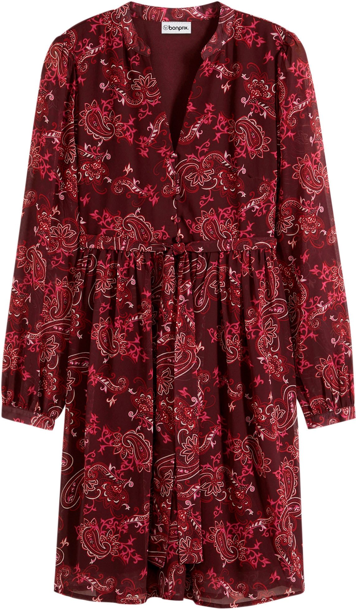 bonprix Chiffonkleid für stilvollen Auftritt, aus Polyester, ausgestellte Passform