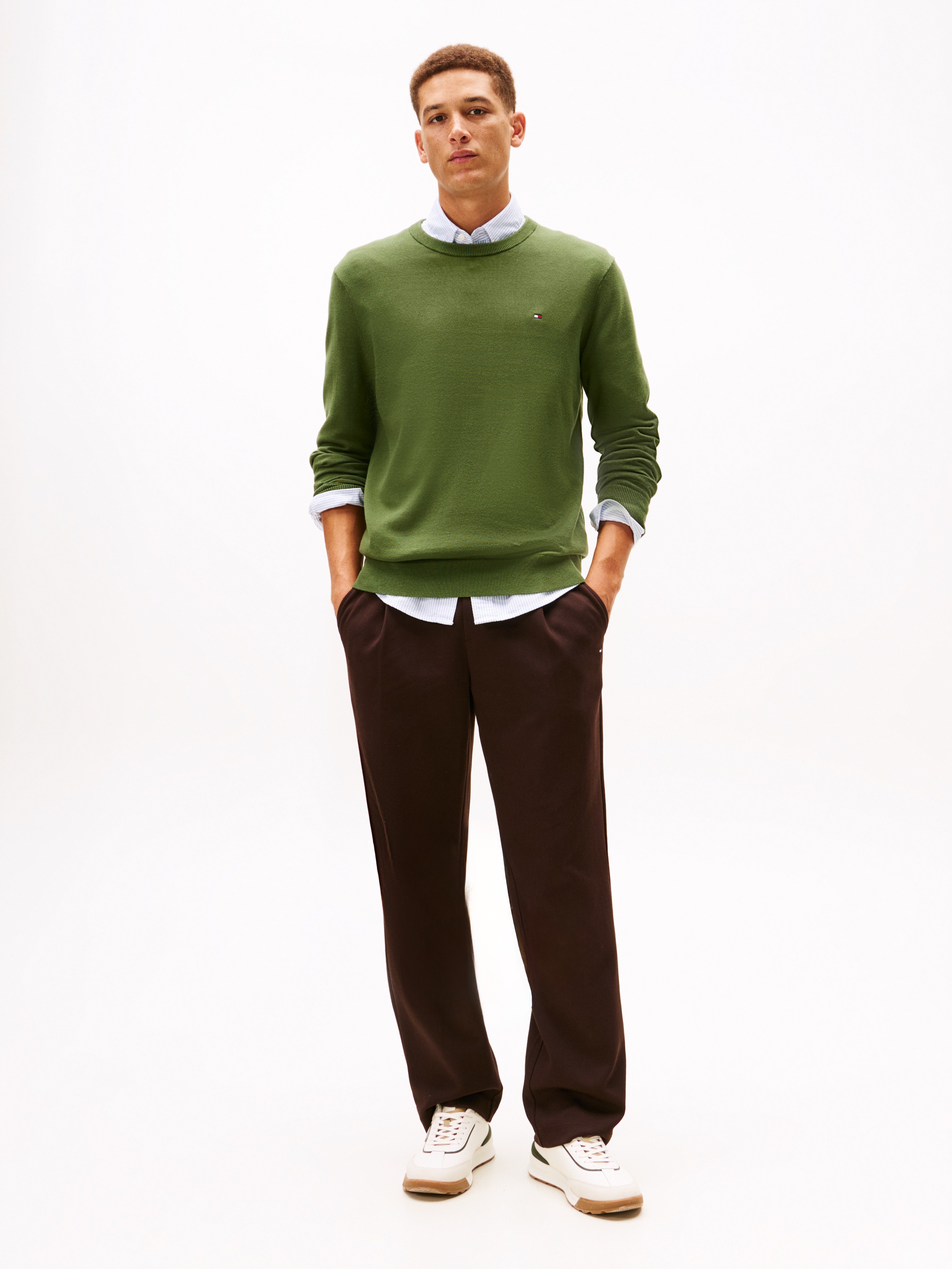 Tommy Hilfiger Rundhalspullover »ESSENTIAL COTTON« Crewneck Regular Fit Premium Mode