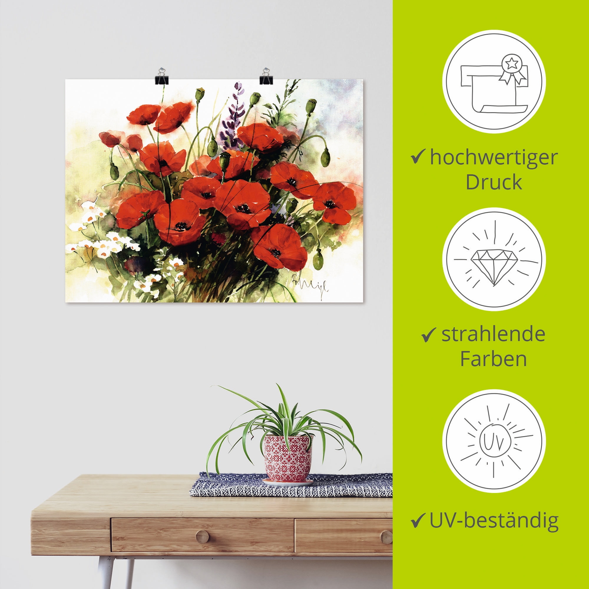 Artland Wandbild »Blumen Zusammenstellung III«, Blumen, (1 St.), als Leinwandbild, Poster, Wandaufkleber in verschied. Größen