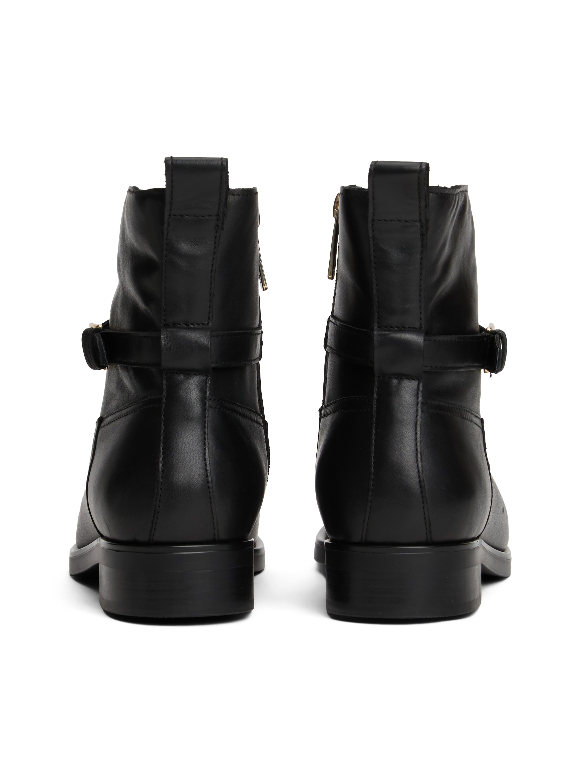 Tommy Hilfiger Stiefelette »TH BUCKLE RIDING LEATHER BOOTIE«  , Blockabsatz, Ankleboots, Businessschuh mit Zierschnalle