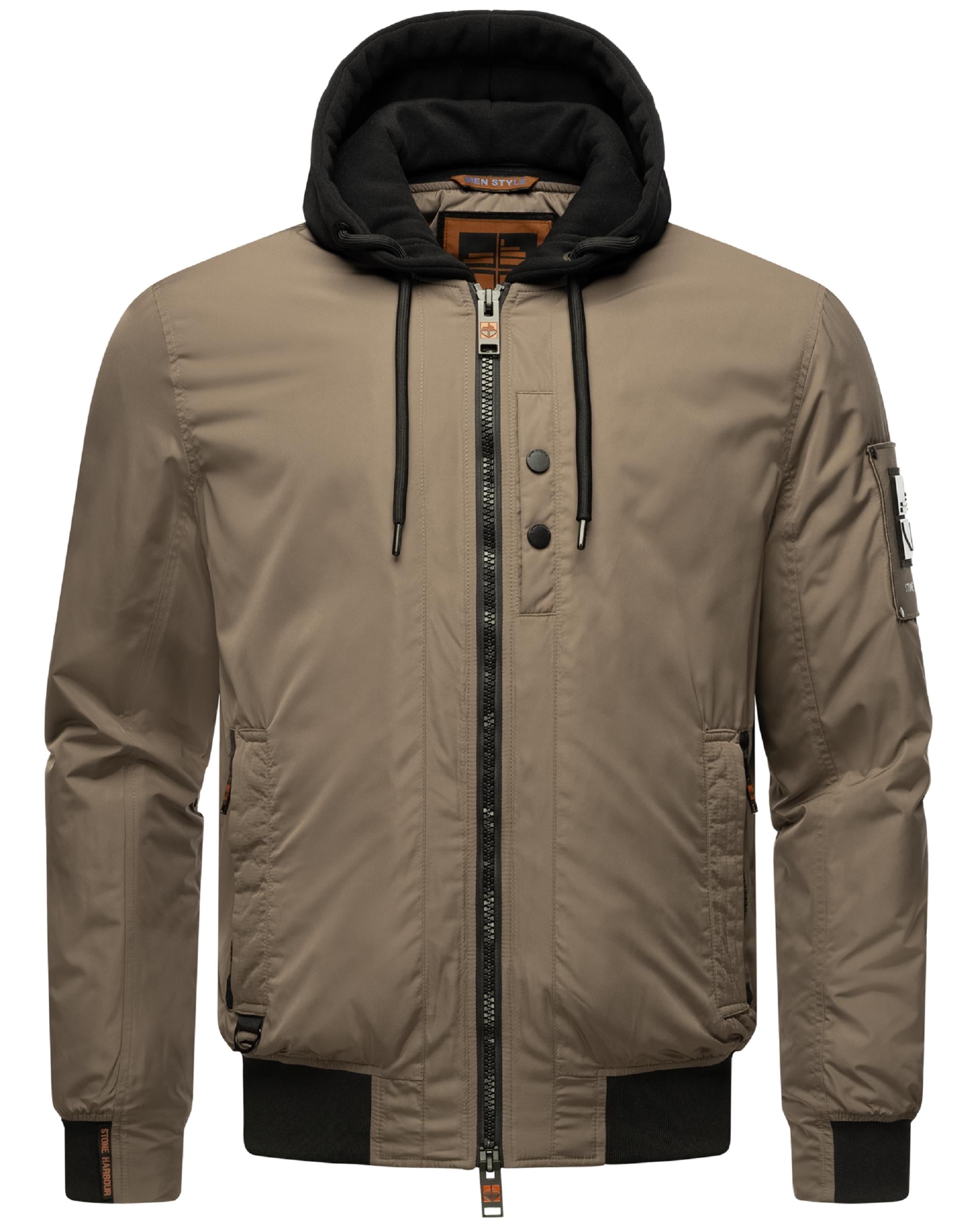 Stone Harbour Bomberjacke »Bomberjacke Hoobo«, mit Kapuze, Stylische Herren Fliegerjacke mit abnehmbarer Innenjacke