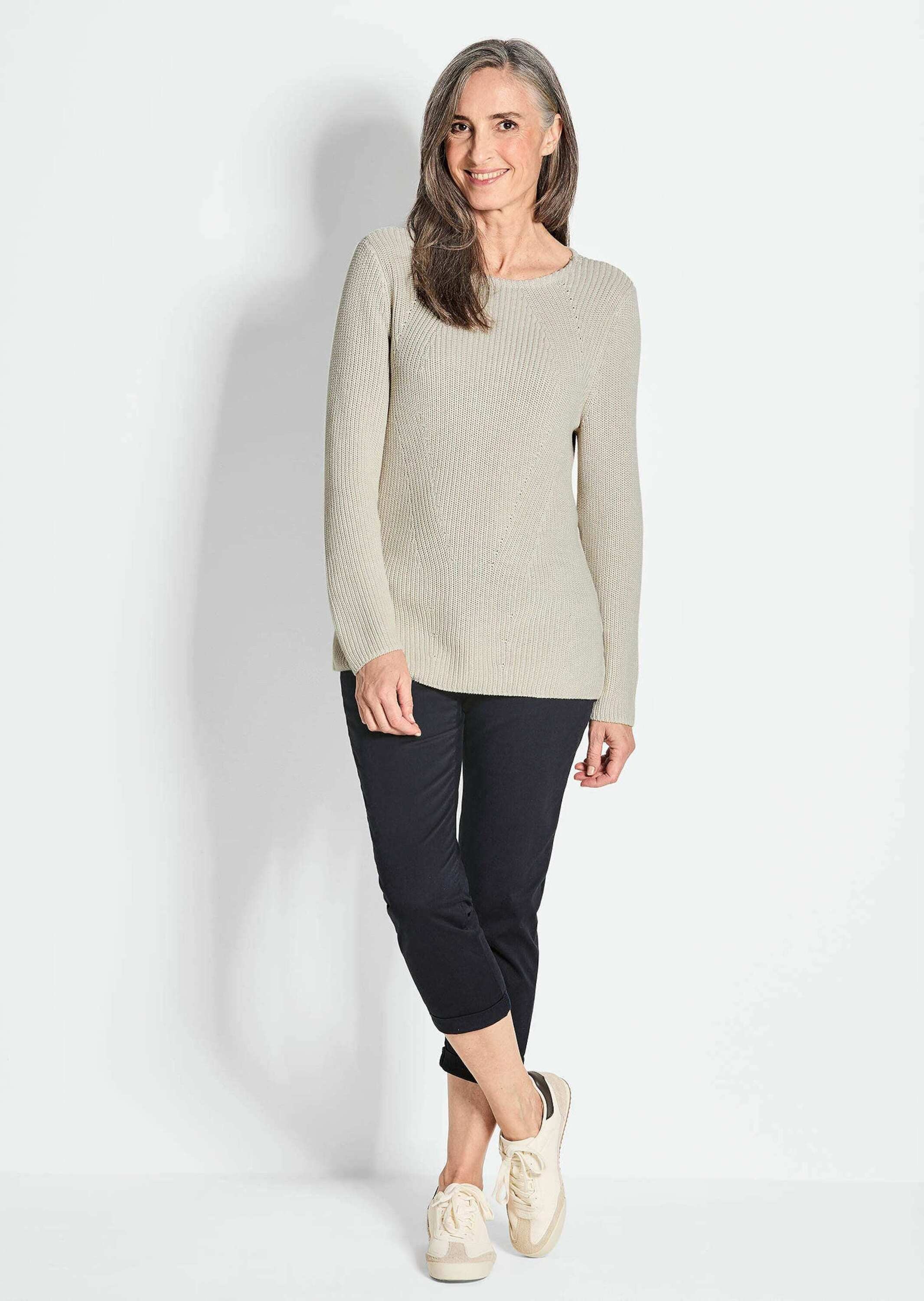 GOLDNER Strickpullover »Kurzgröße Figurschmeichelnder Baumwoll-Pullover« Ohne